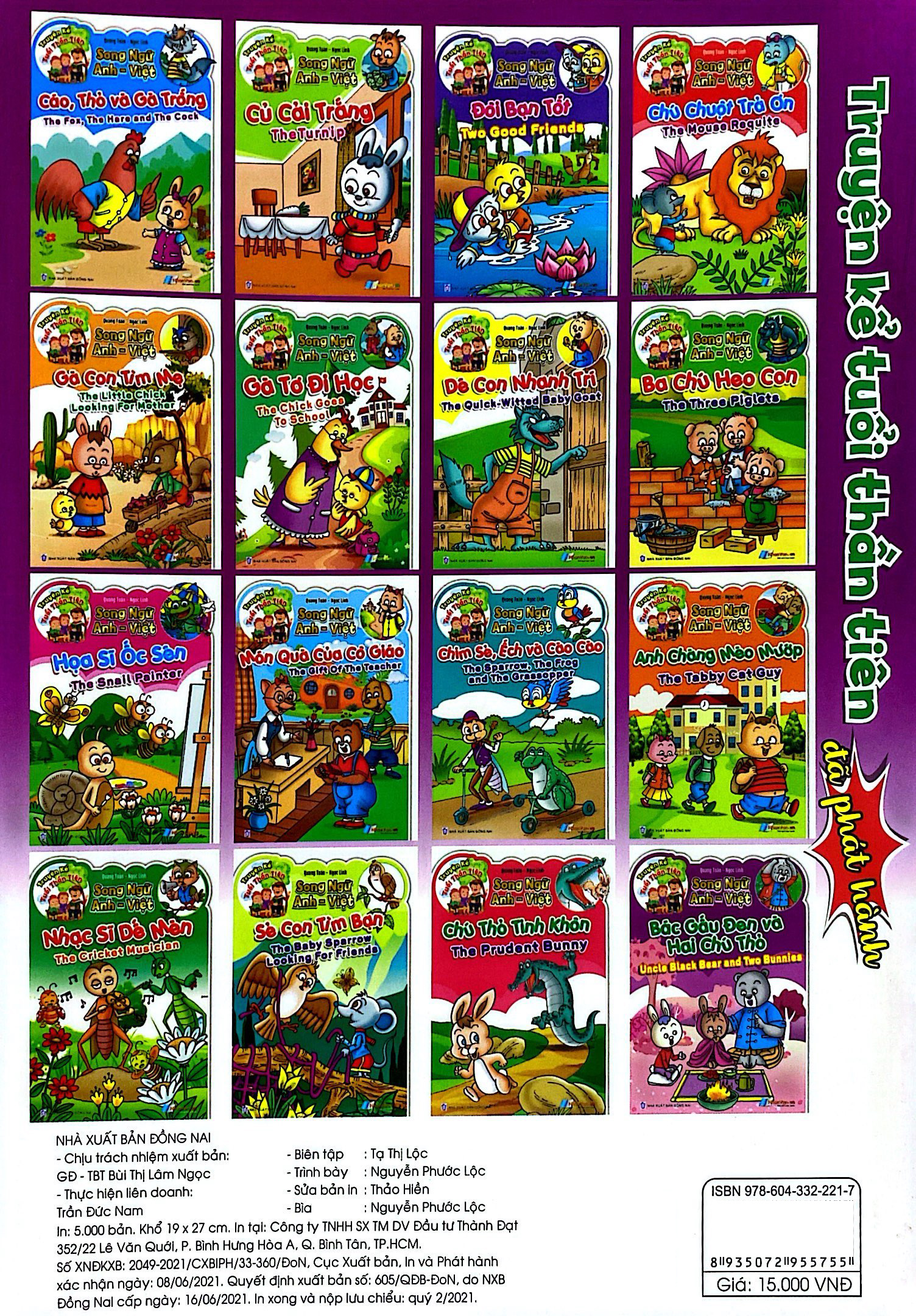 truyện kể tuổi thần tiên - song ngữ anh việt - bác gấu đen và hai chú thỏ