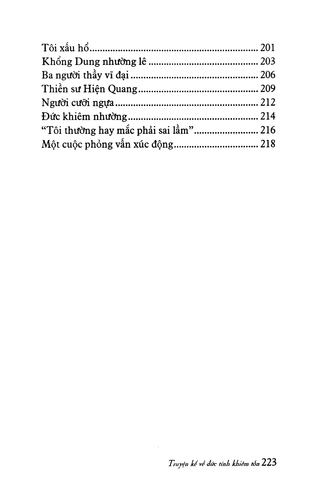 truyện kể về đức tính khiêm tốn