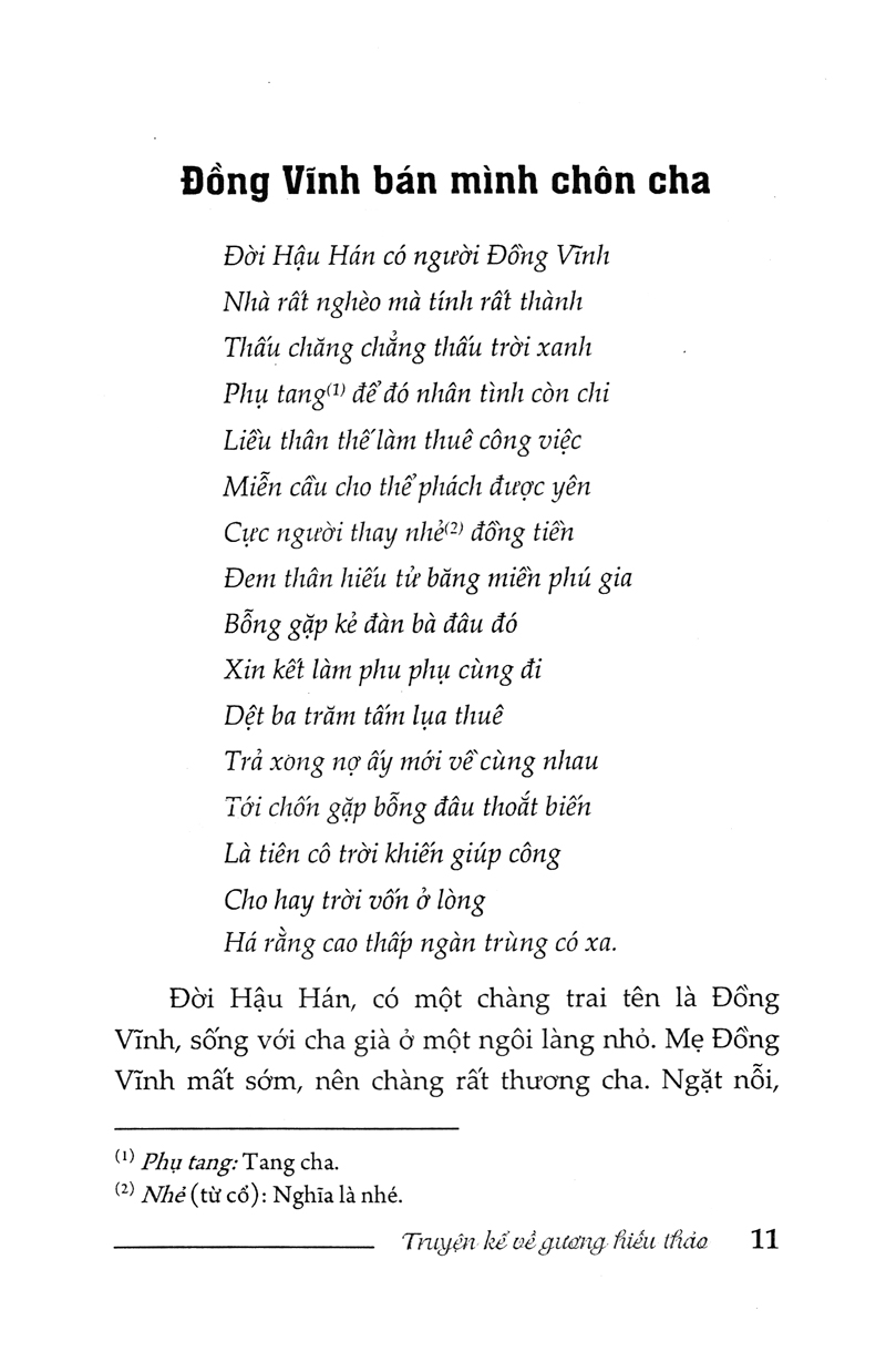 truyện kể về gương hiếu thảo