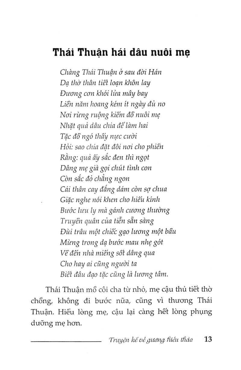 truyện kể về gương hiếu thảo