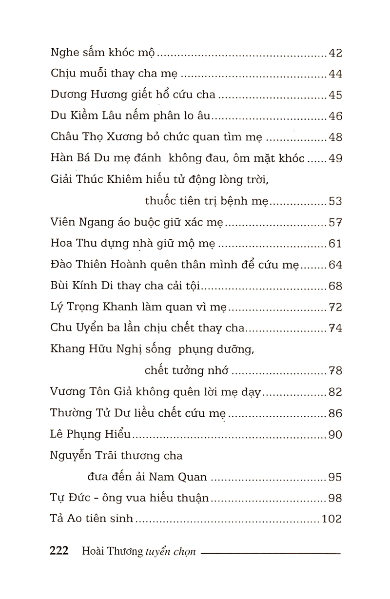 truyện kể về gương hiếu thảo