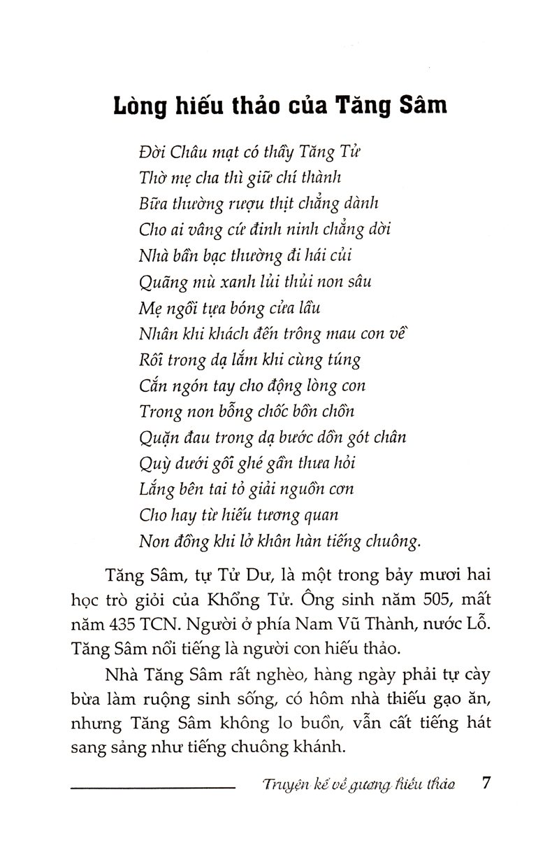 truyện kể về gương hiếu thảo