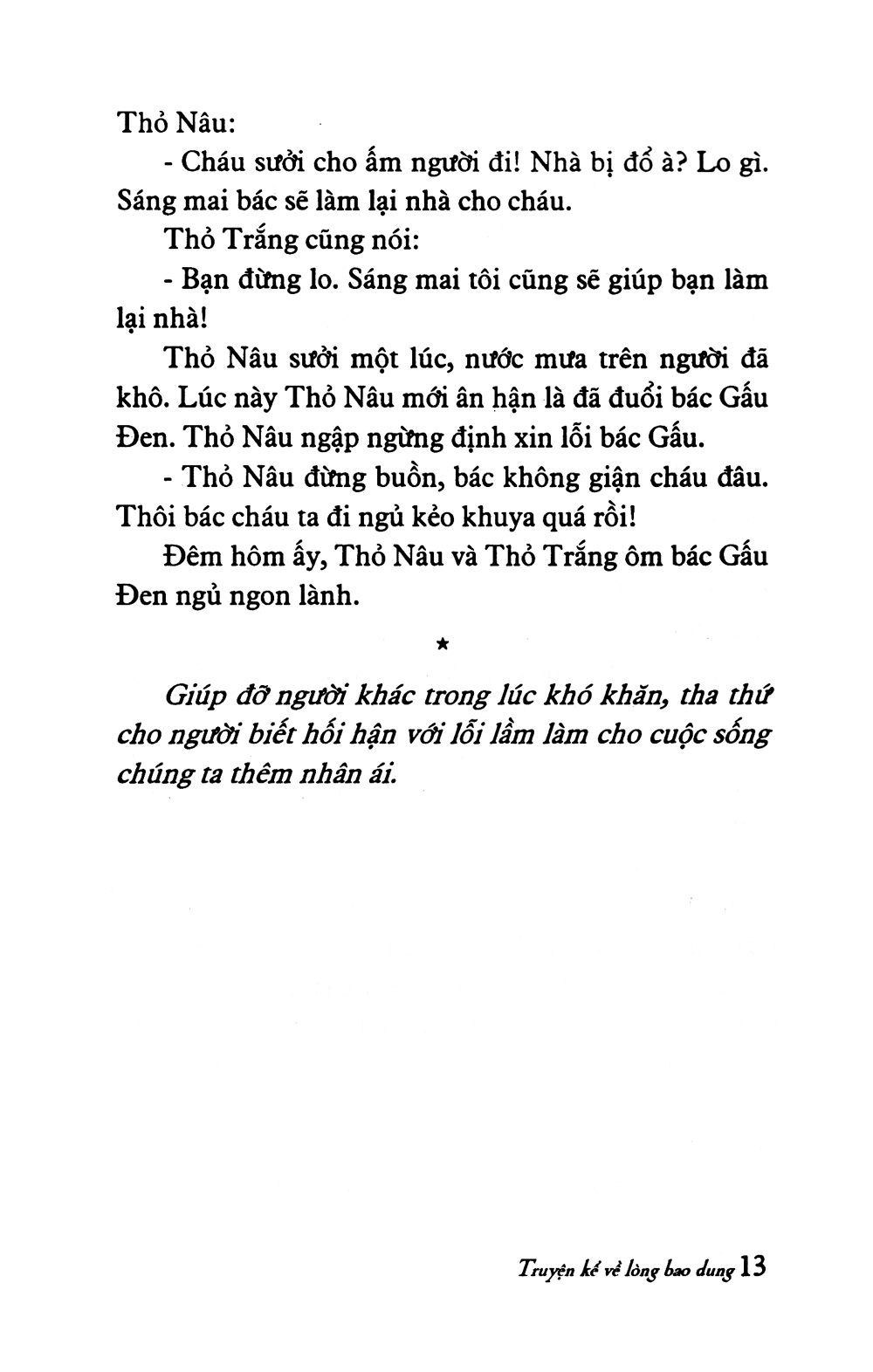 truyện kể về lòng bao dung