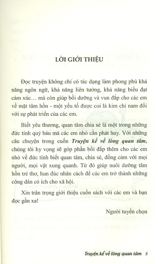 truyện kể về lòng quan tâm (tái bản)