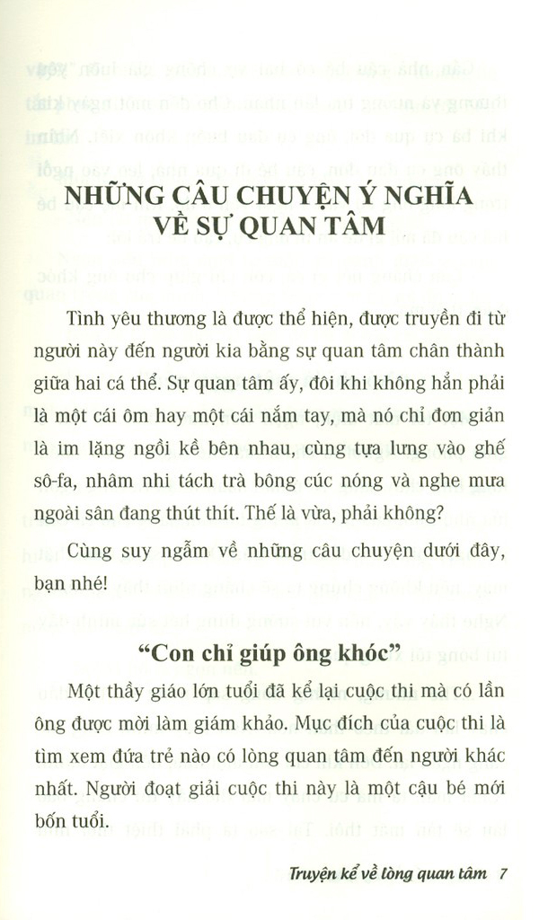 truyện kể về lòng quan tâm (tái bản)