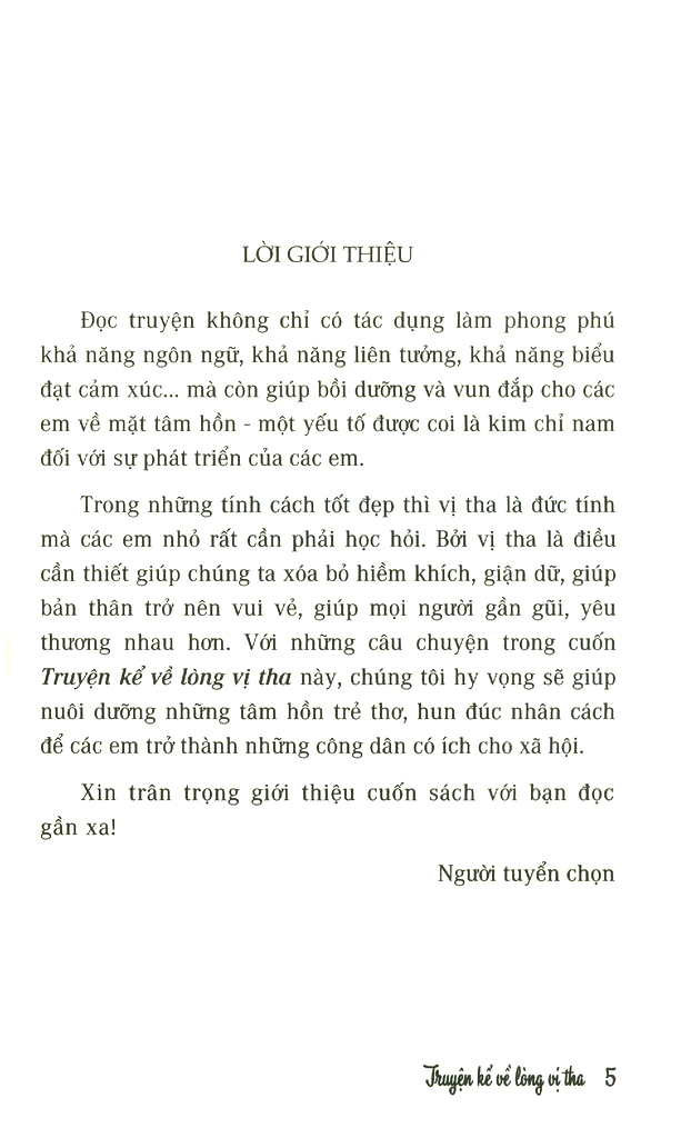 truyện kể về lòng vị tha (tái bản)