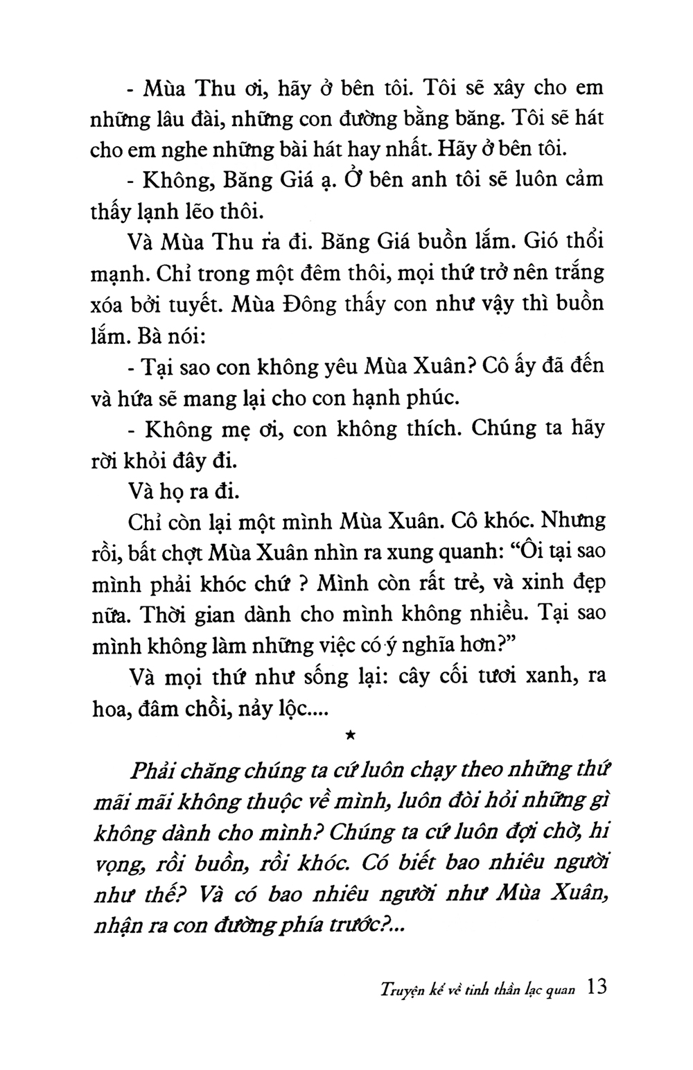 truyện kể về tinh thần lạc quan