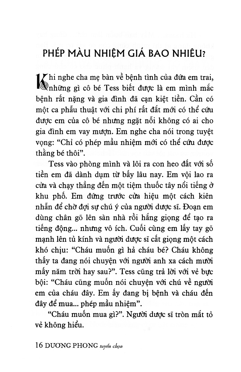 truyện kể về tinh thần lạc quan
