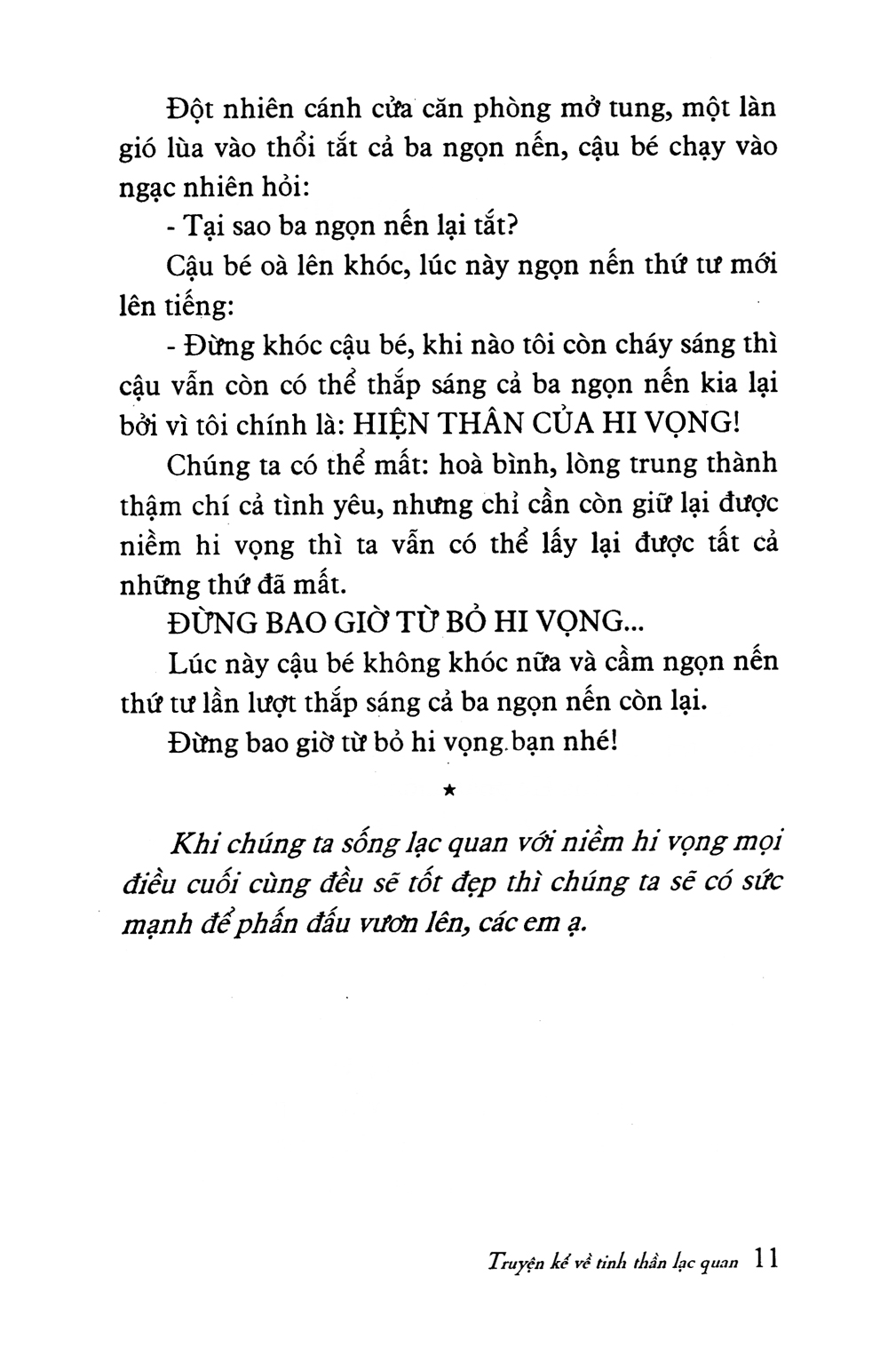 truyện kể về tinh thần lạc quan