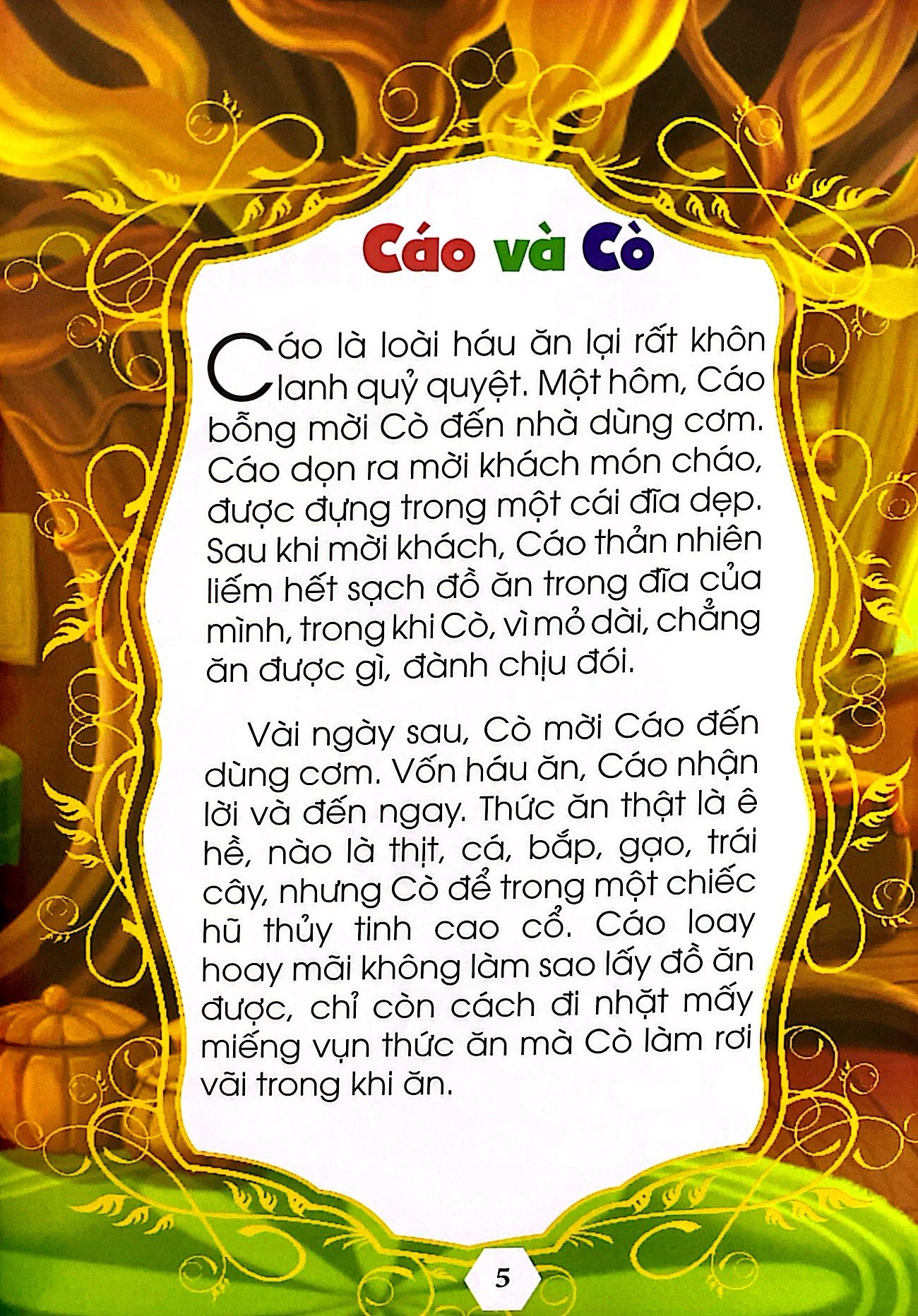 truyện ngụ ngôn chữ to cho trẻ tập đọc