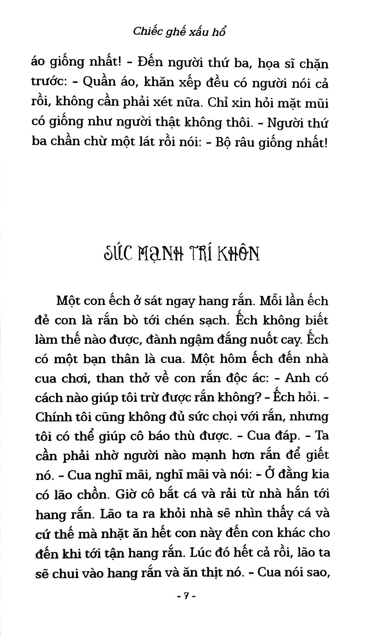 truyện ngụ ngôn thế giới chọn lọc - chiếc ghế xấu hổ