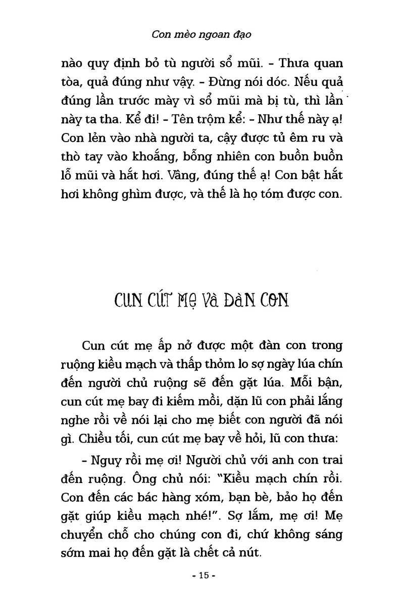 truyện ngụ ngôn thế giới chọn lọc - con mèo ngoan đạo