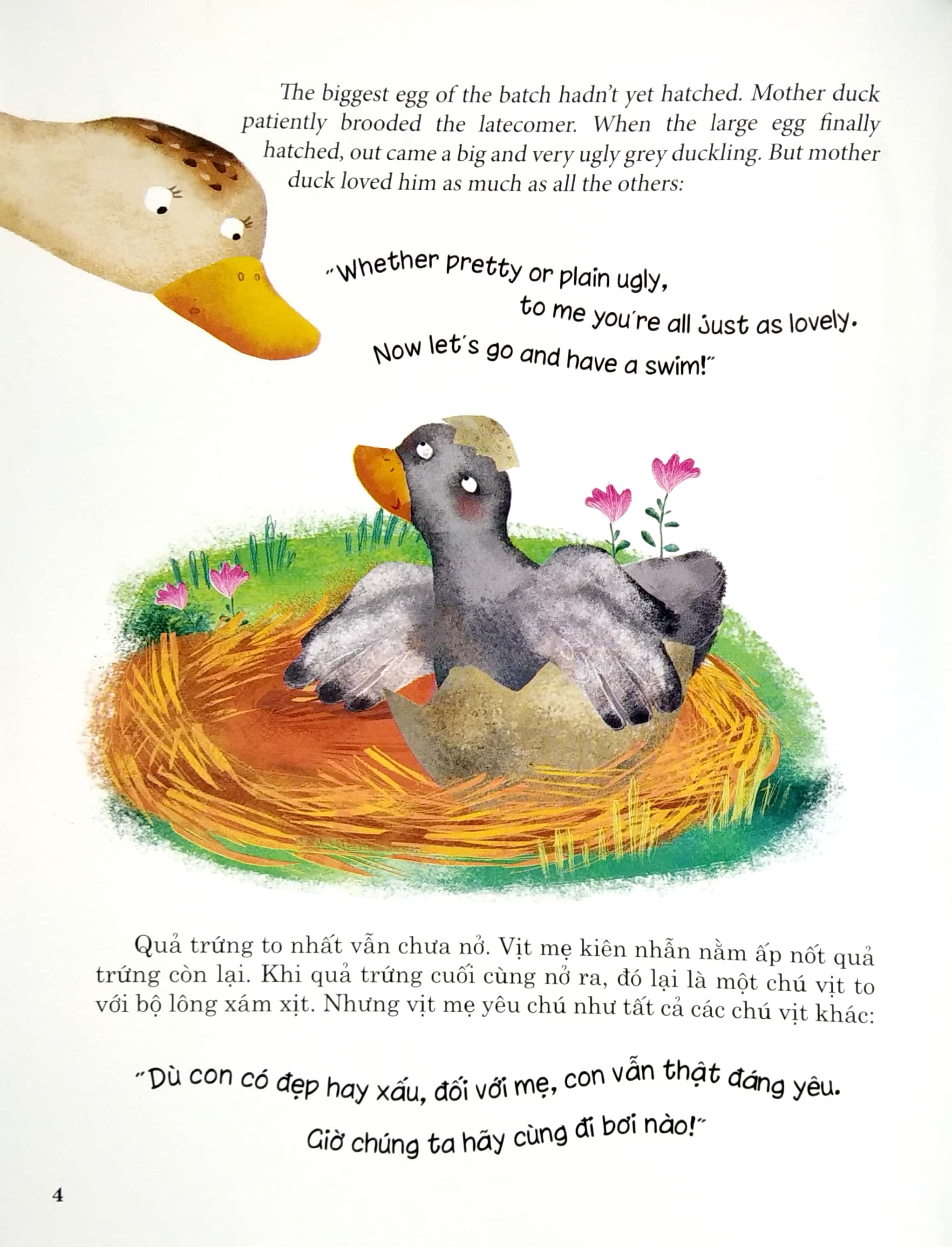 truyện song ngữ anh - việt: chú vịt con xấu xí