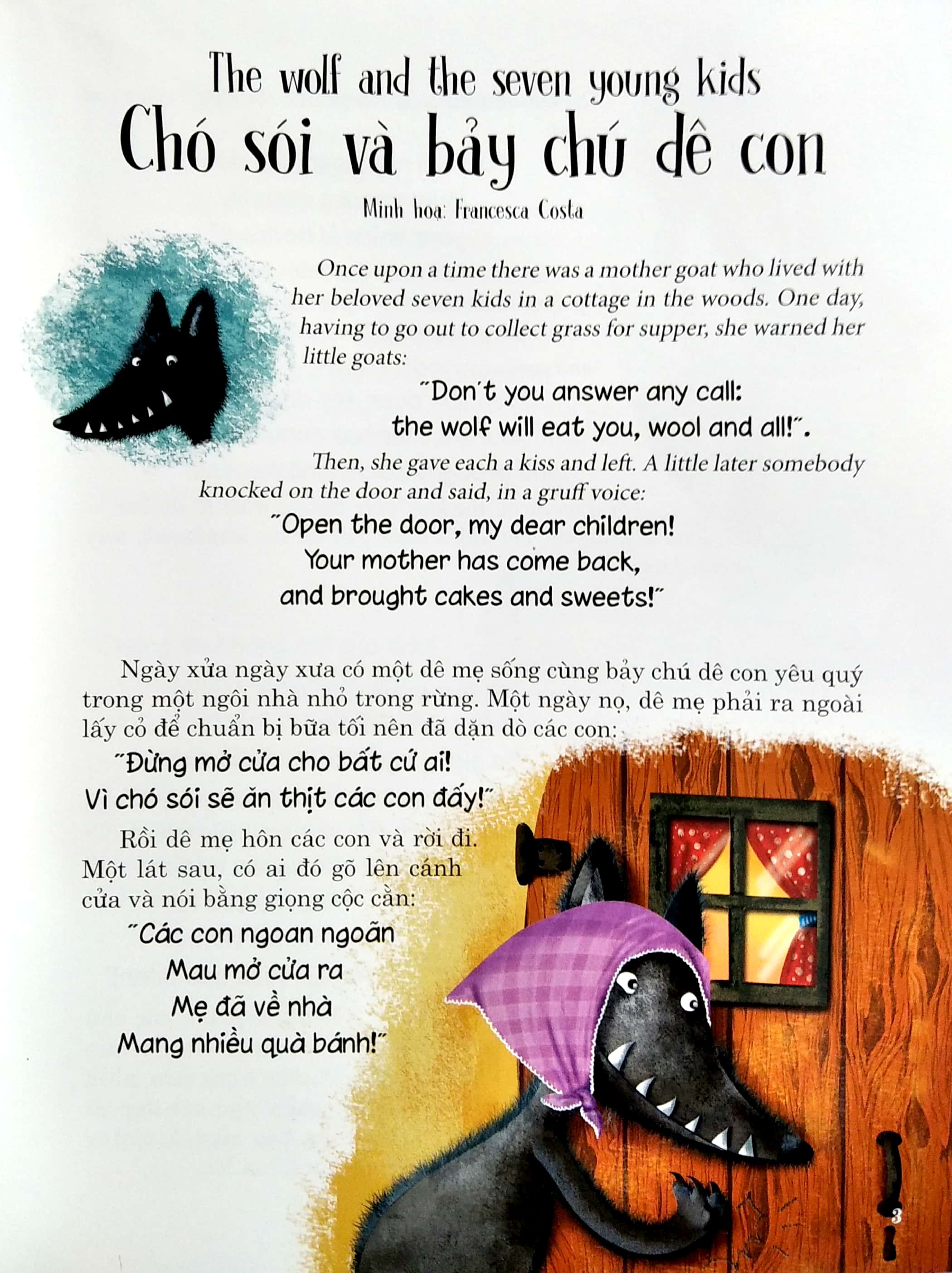 truyện song ngữ anh - việt: con sói và bảy chú dê con