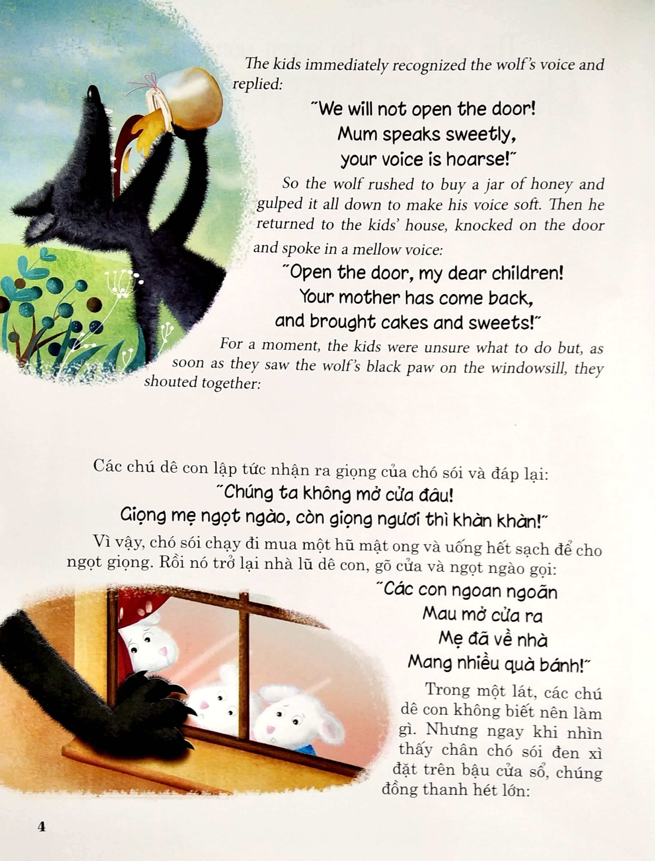 truyện song ngữ anh - việt: con sói và bảy chú dê con
