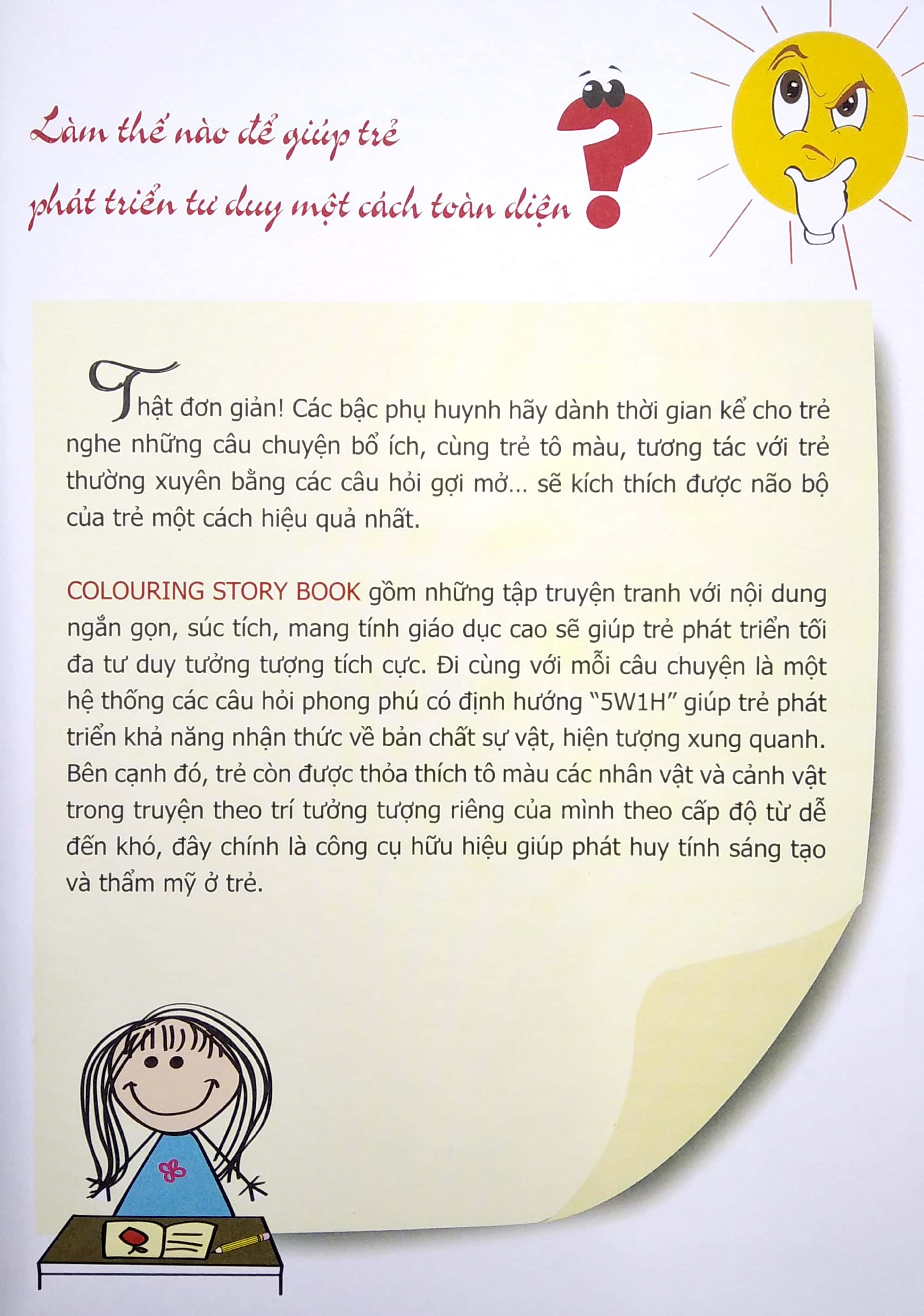 truyện tô màu phát triển tư duy thumbtelling - bác gấu và hai chú thỏ