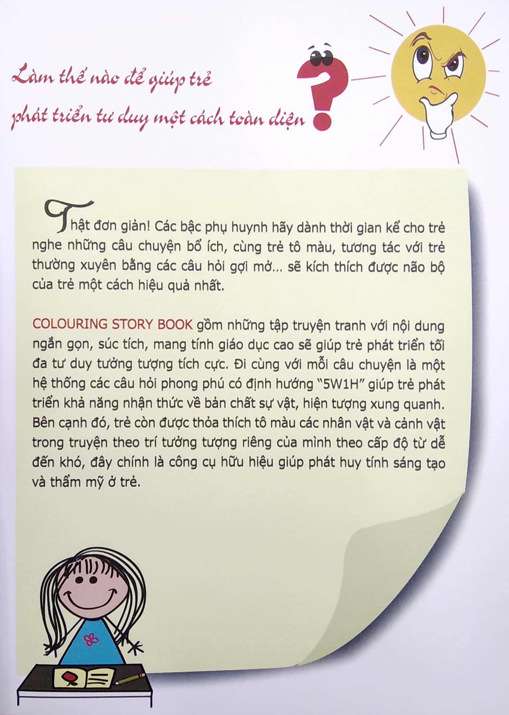 truyện tô màu phát triển tư duy thumbtelling - chị mèo nhận họ