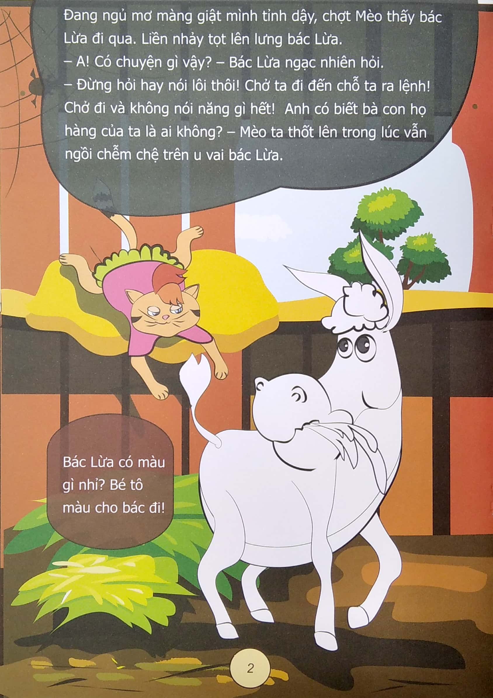 truyện tô màu phát triển tư duy thumbtelling - chị mèo nhận họ