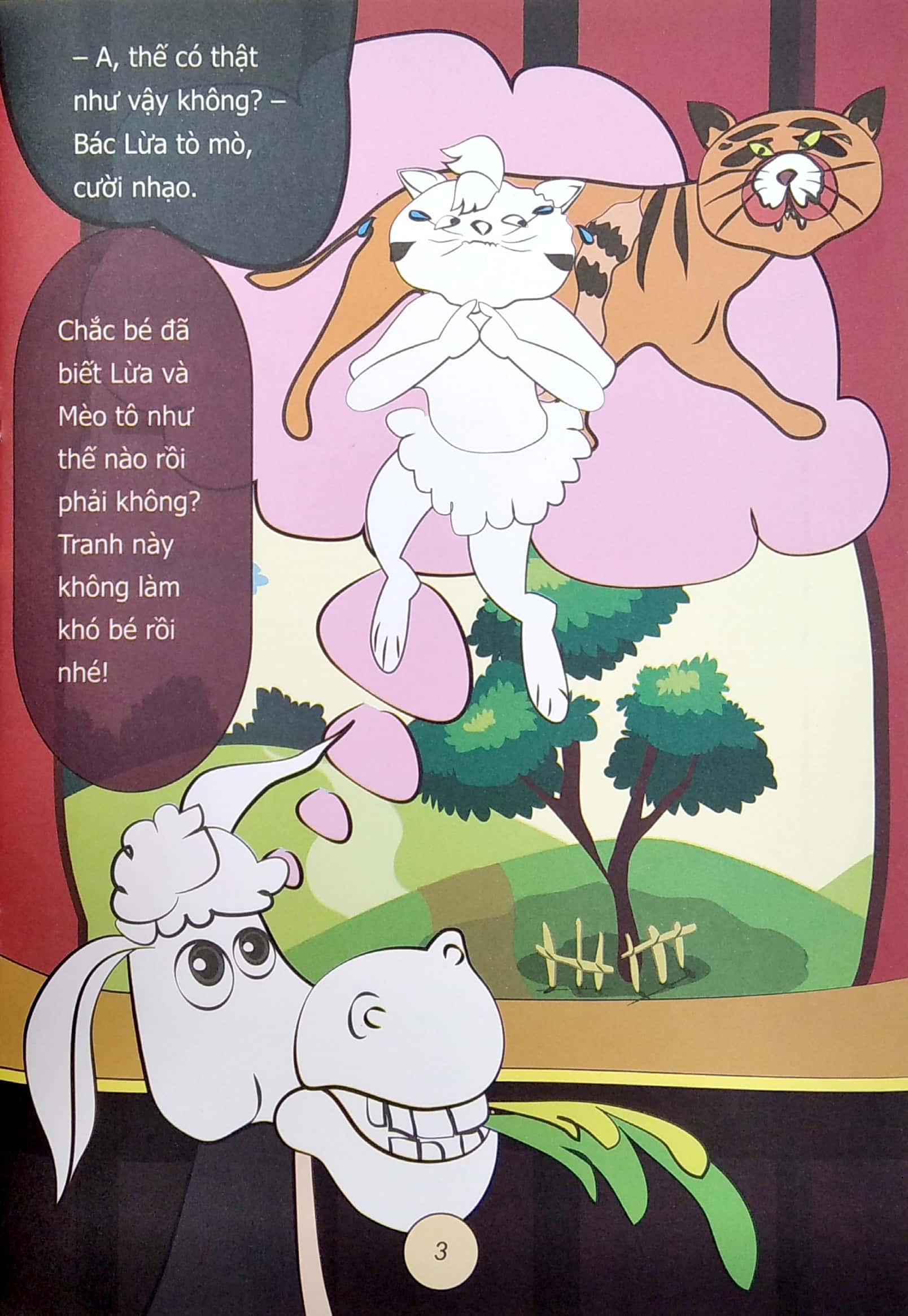 truyện tô màu phát triển tư duy thumbtelling - chị mèo nhận họ
