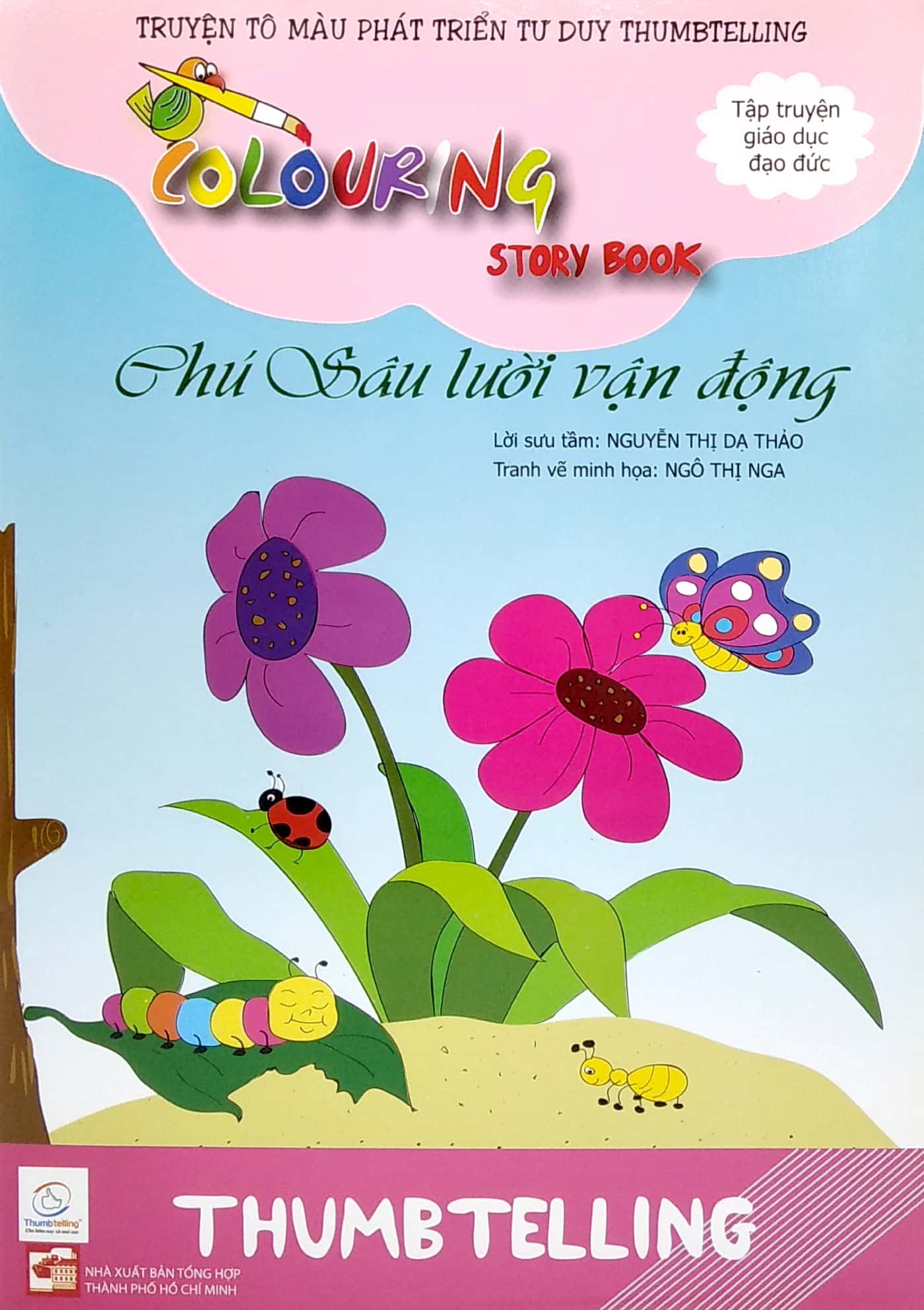 truyện tô màu phát triển tư duy thumbtelling - chú sâu lười vận động