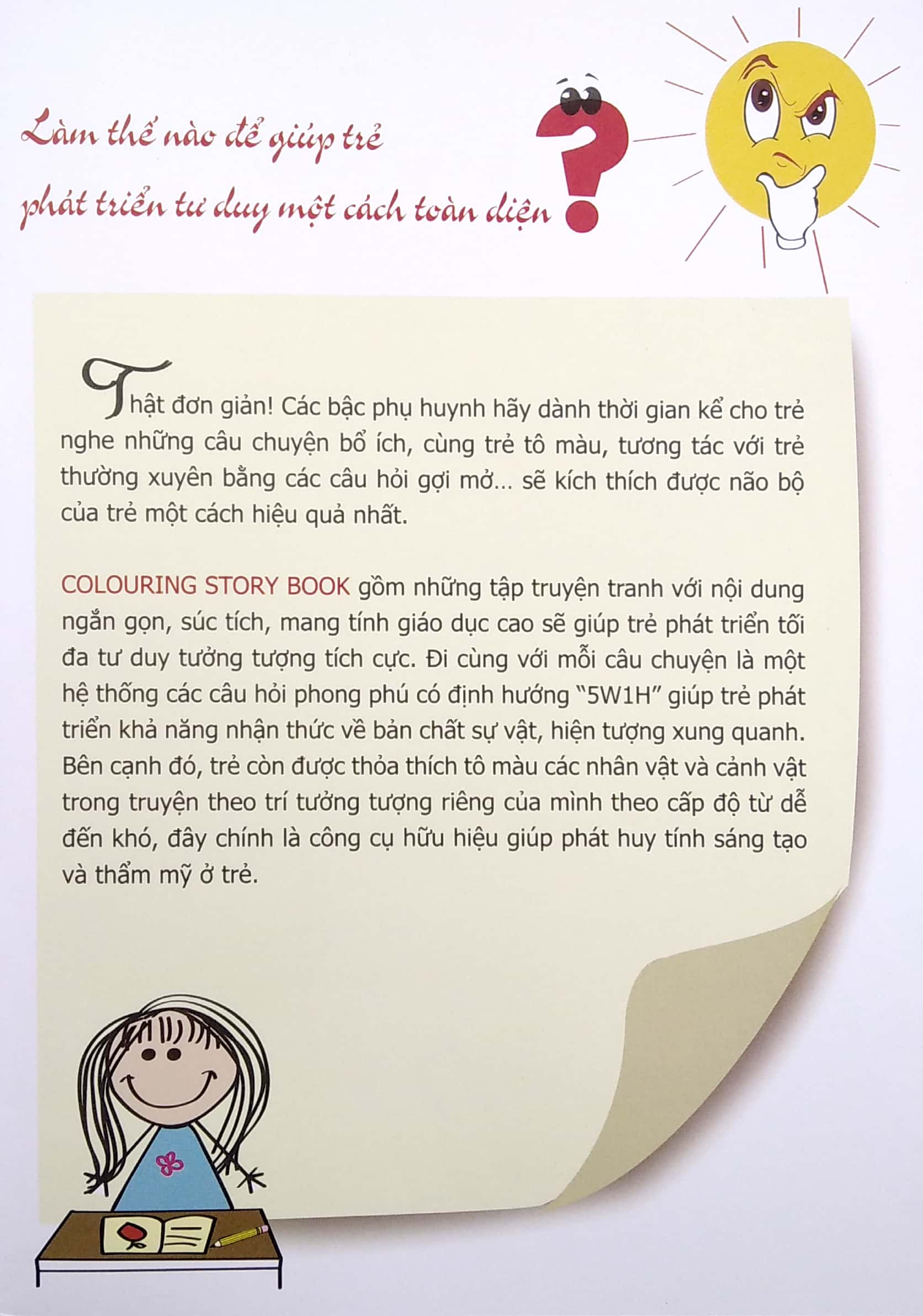 truyện tô màu phát triển tư duy thumbtelling - chú sâu lười vận động