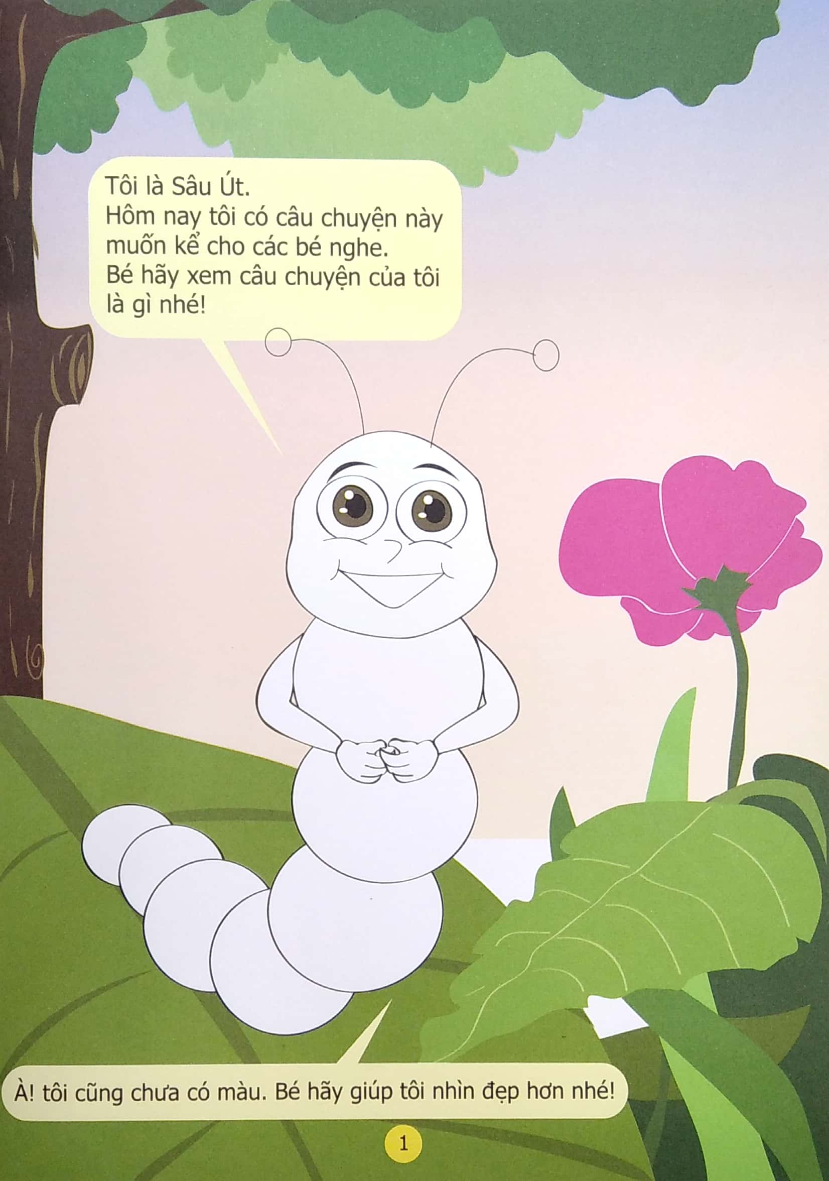 truyện tô màu phát triển tư duy thumbtelling - chú sâu lười vận động