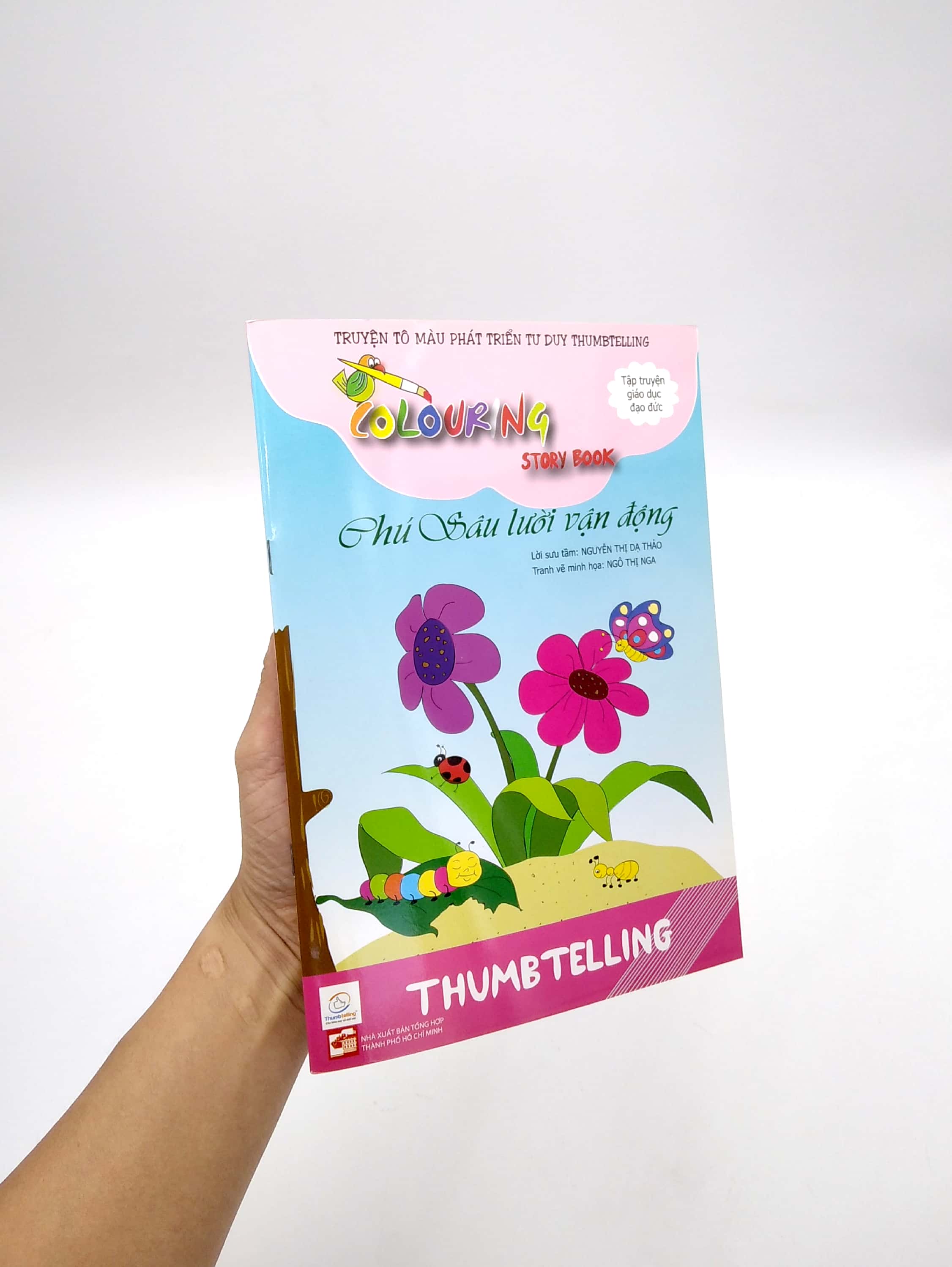 truyện tô màu phát triển tư duy thumbtelling - chú sâu lười vận động