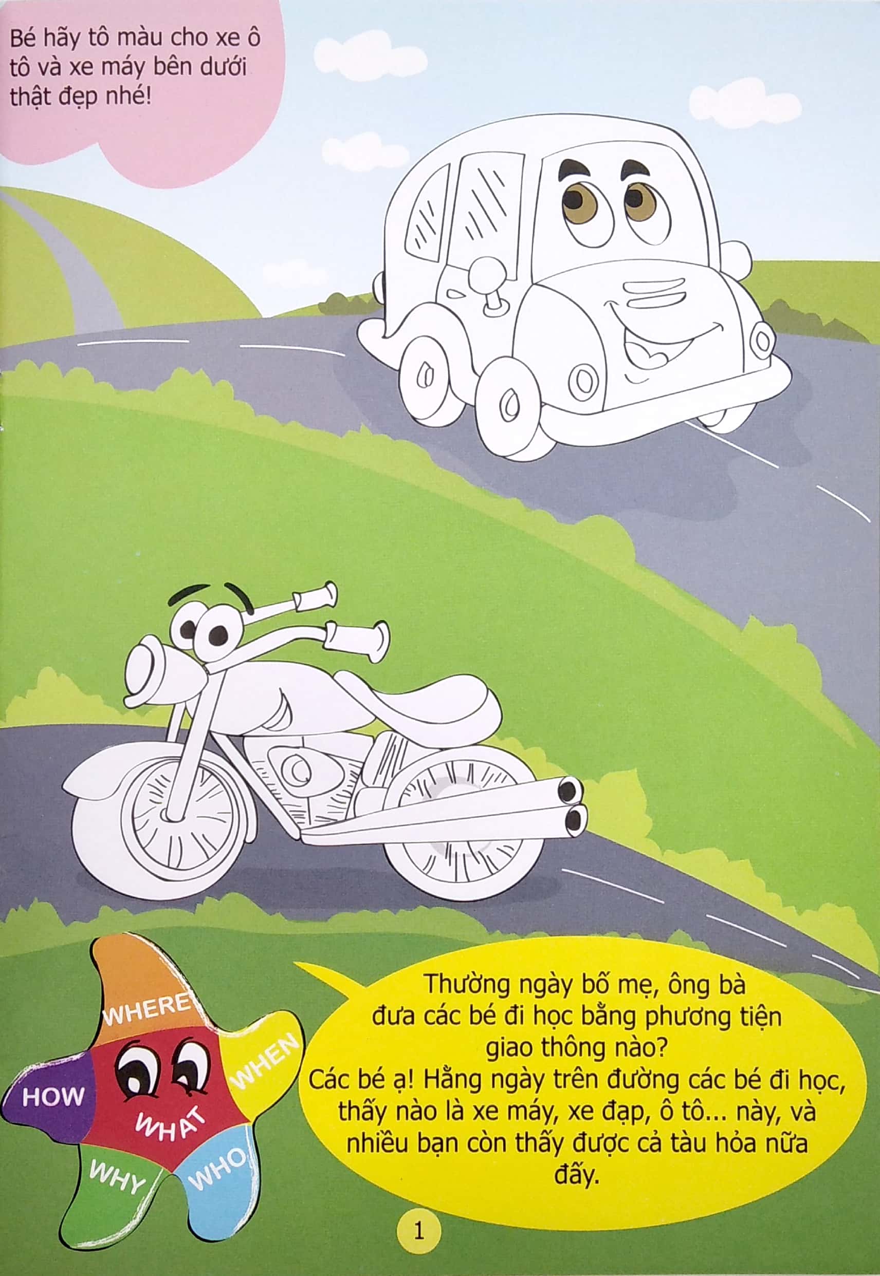 truyện tô màu phát triển tư duy thumbtelling - chuyện của xe ủi nhỏ