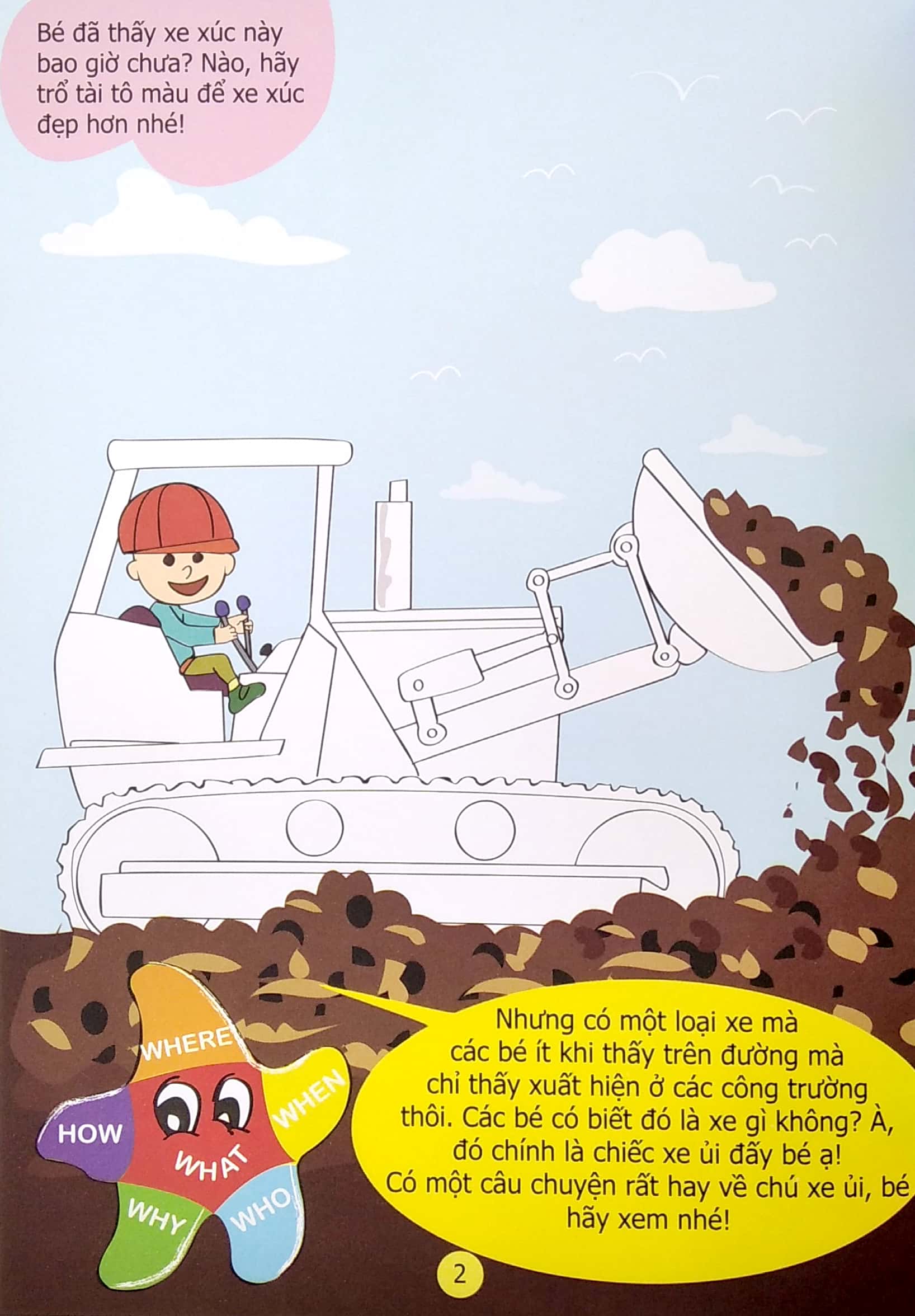 truyện tô màu phát triển tư duy thumbtelling - chuyện của xe ủi nhỏ