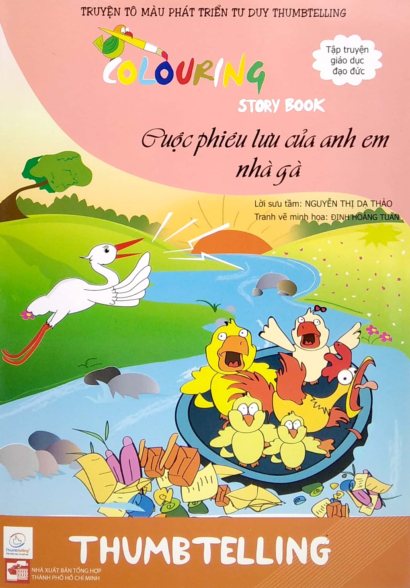 truyện tô màu phát triển tư duy thumbtelling - cuộc phiêu lưu của anh em nhà gà