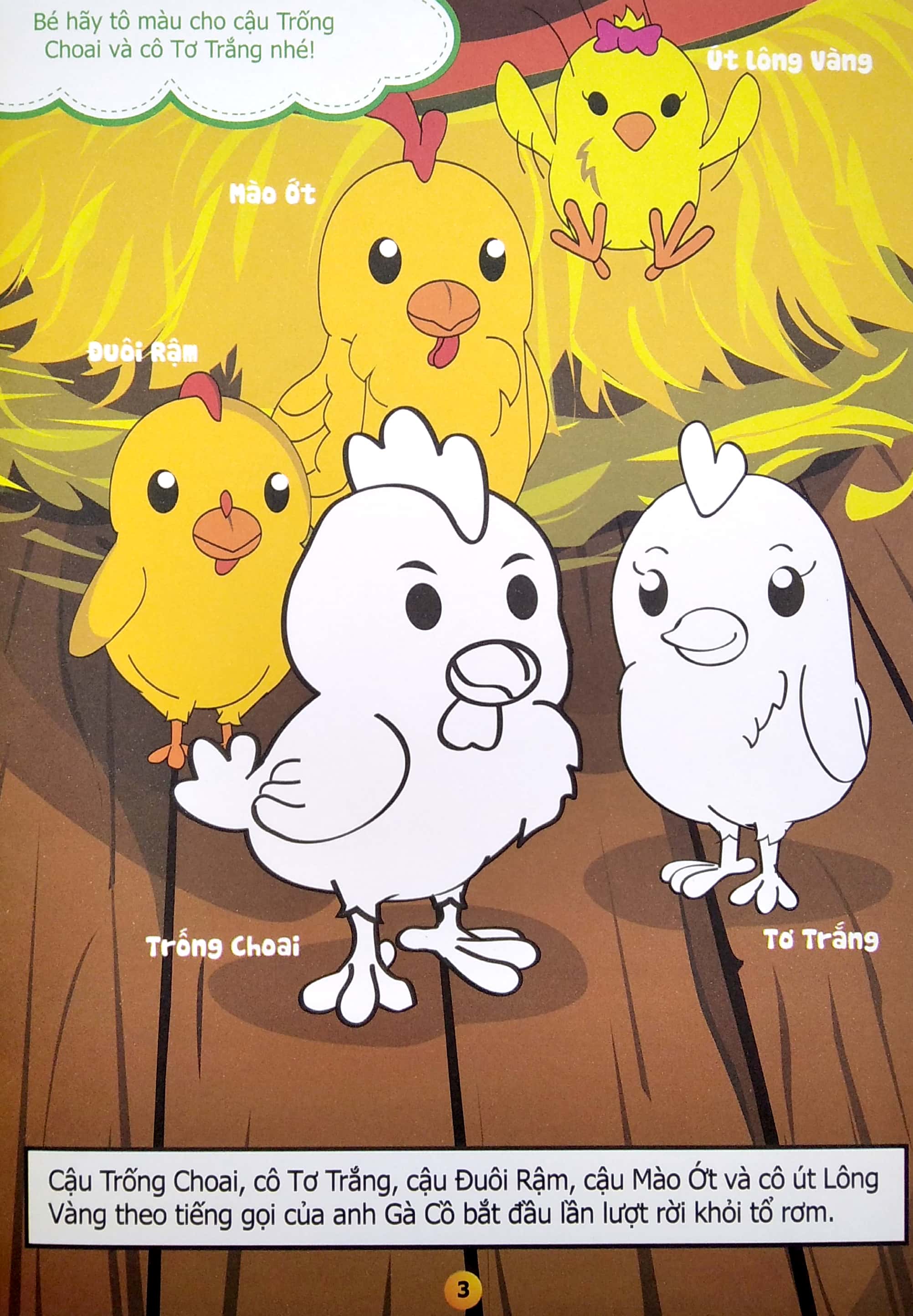 truyện tô màu phát triển tư duy thumbtelling - cuộc phiêu lưu của anh em nhà gà