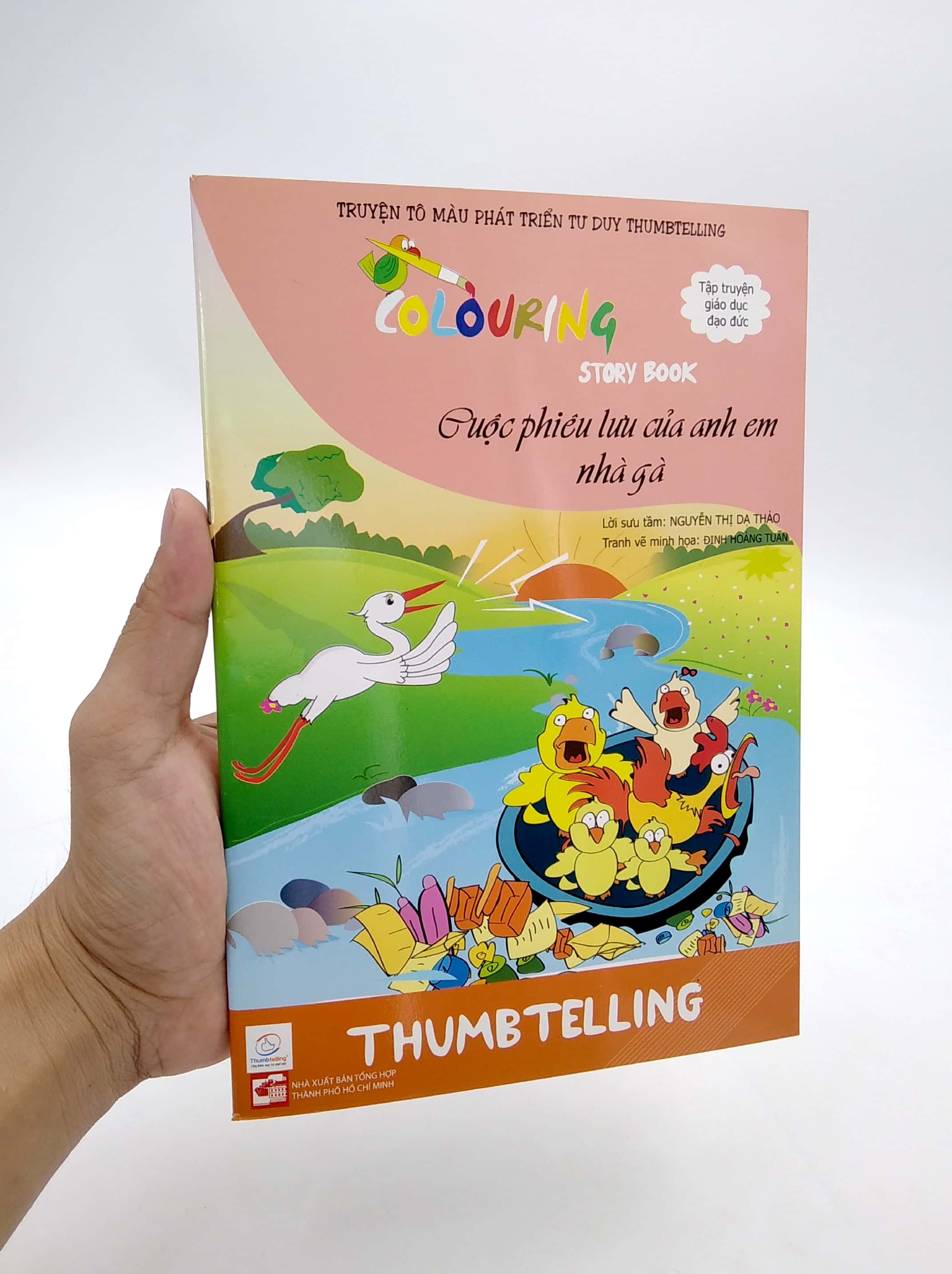 truyện tô màu phát triển tư duy thumbtelling - cuộc phiêu lưu của anh em nhà gà