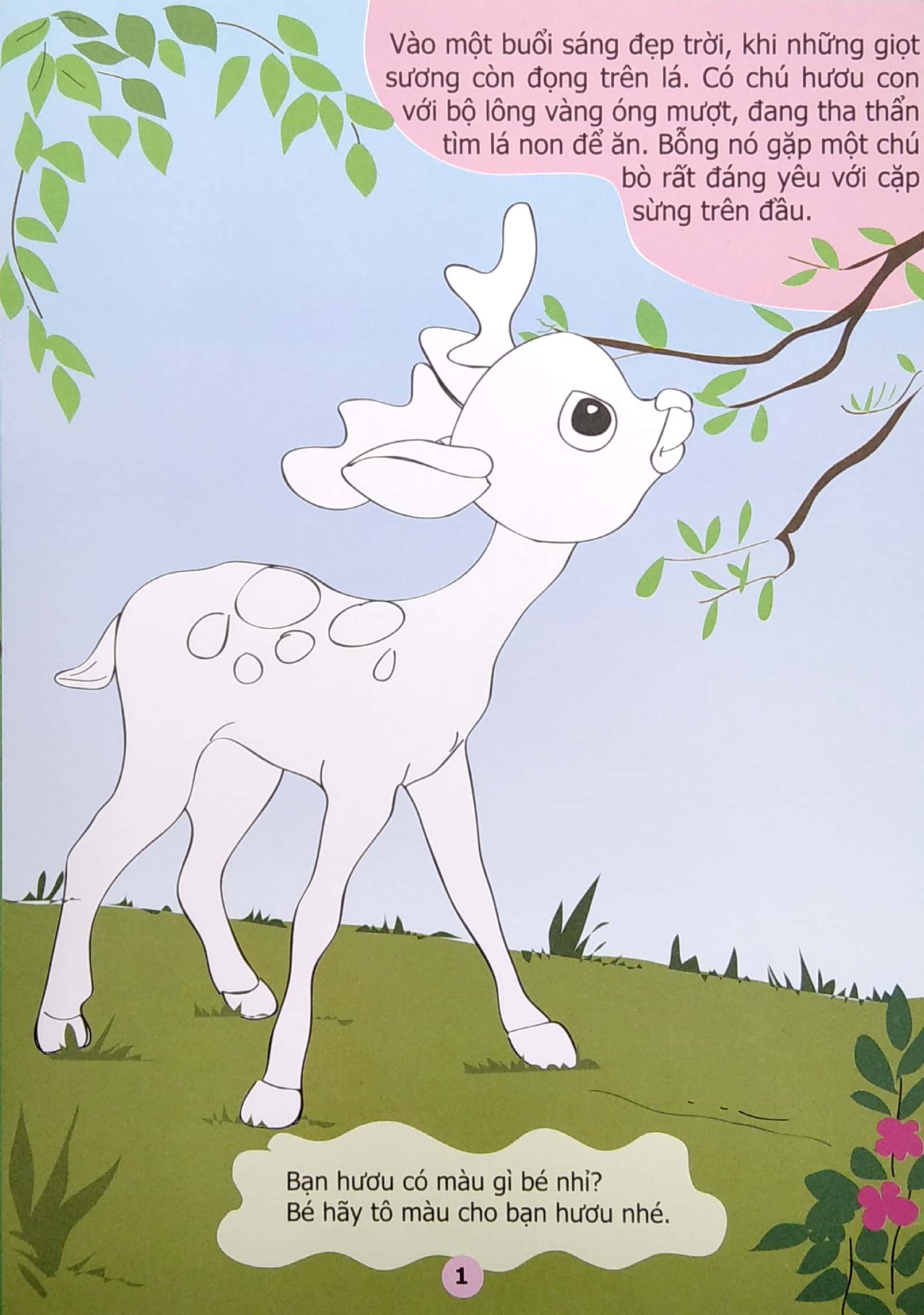 truyện tô màu phát triển tư duy thumbtelling - hiểu lầm của hươu con