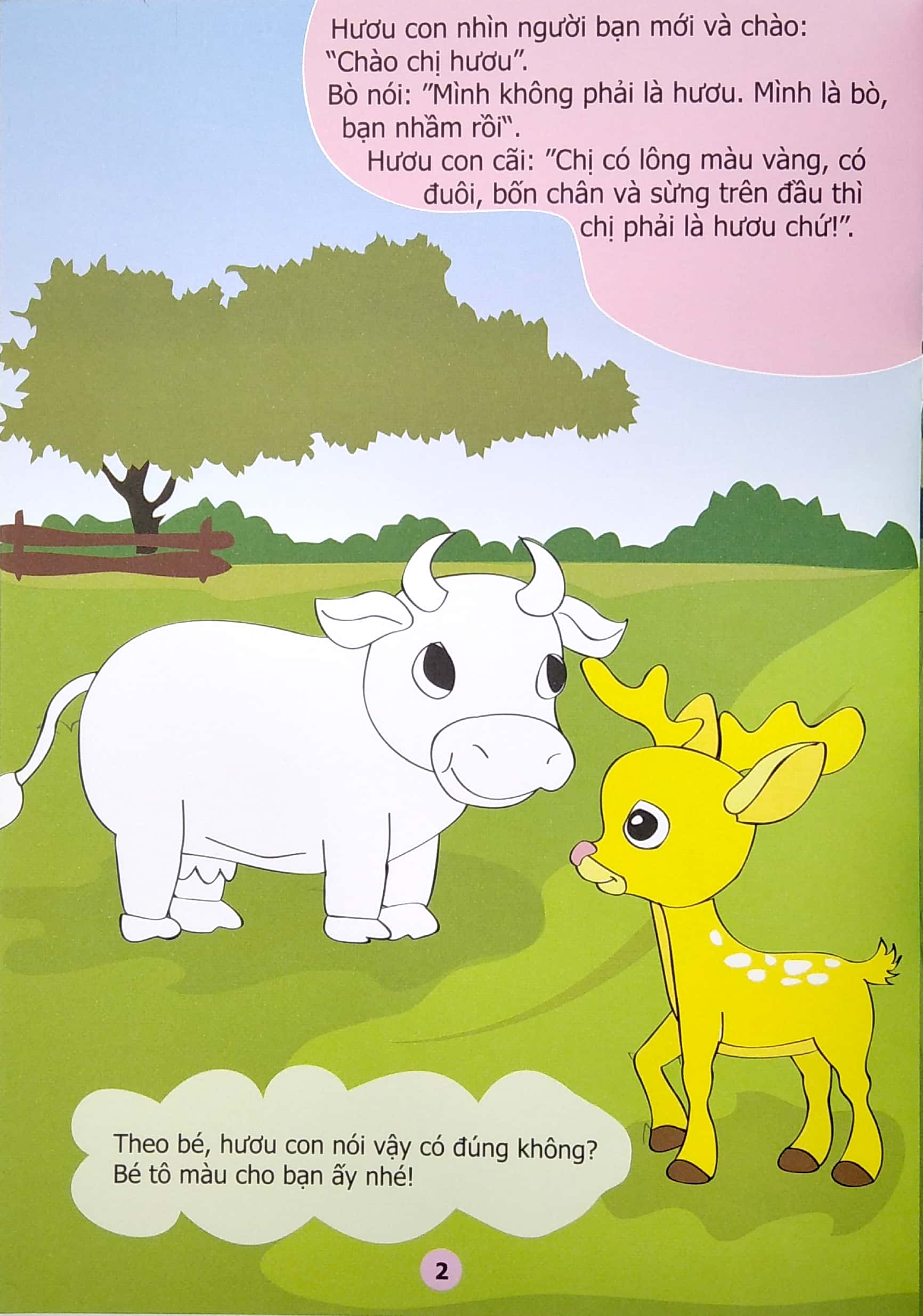 truyện tô màu phát triển tư duy thumbtelling - hiểu lầm của hươu con