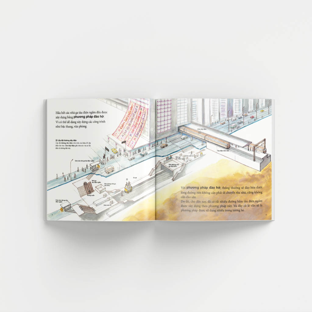 truyện tranh ehon nhật bản - đường hầm tàu điện ngầm được xây dựng như thế nào?