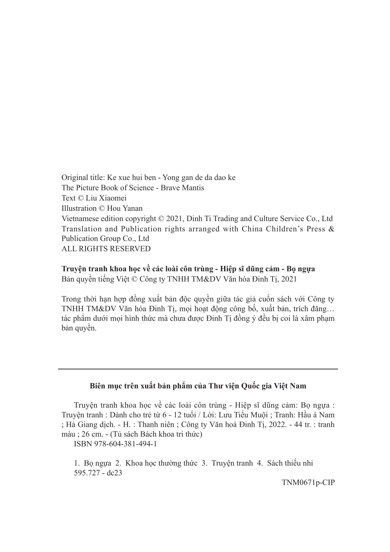 truyện tranh khoa học về các loài côn trùng - hiệp sĩ dũng cảm - bọ ngựa