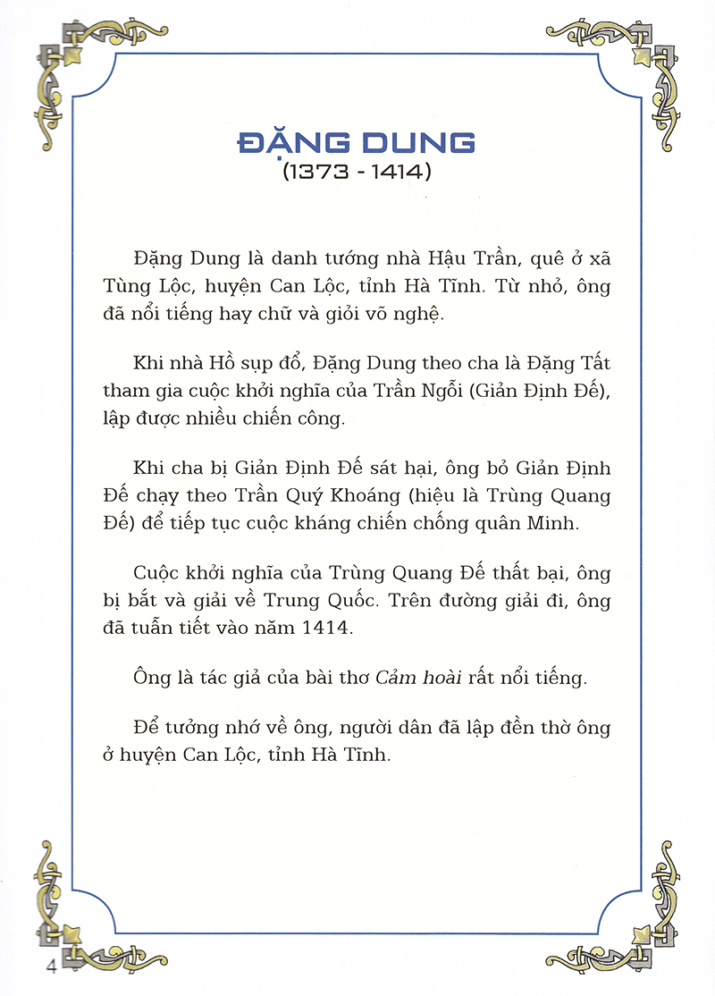 truyện tranh lịch sử: đặng dung - cứu nước, mài gươm đến bạc đầu