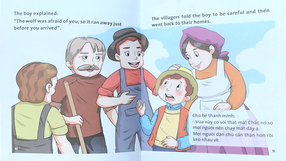 truyện tranh ngụ ngôn dành cho thiếu nhi song ngữ anh-việt - chú bé chăn cừu