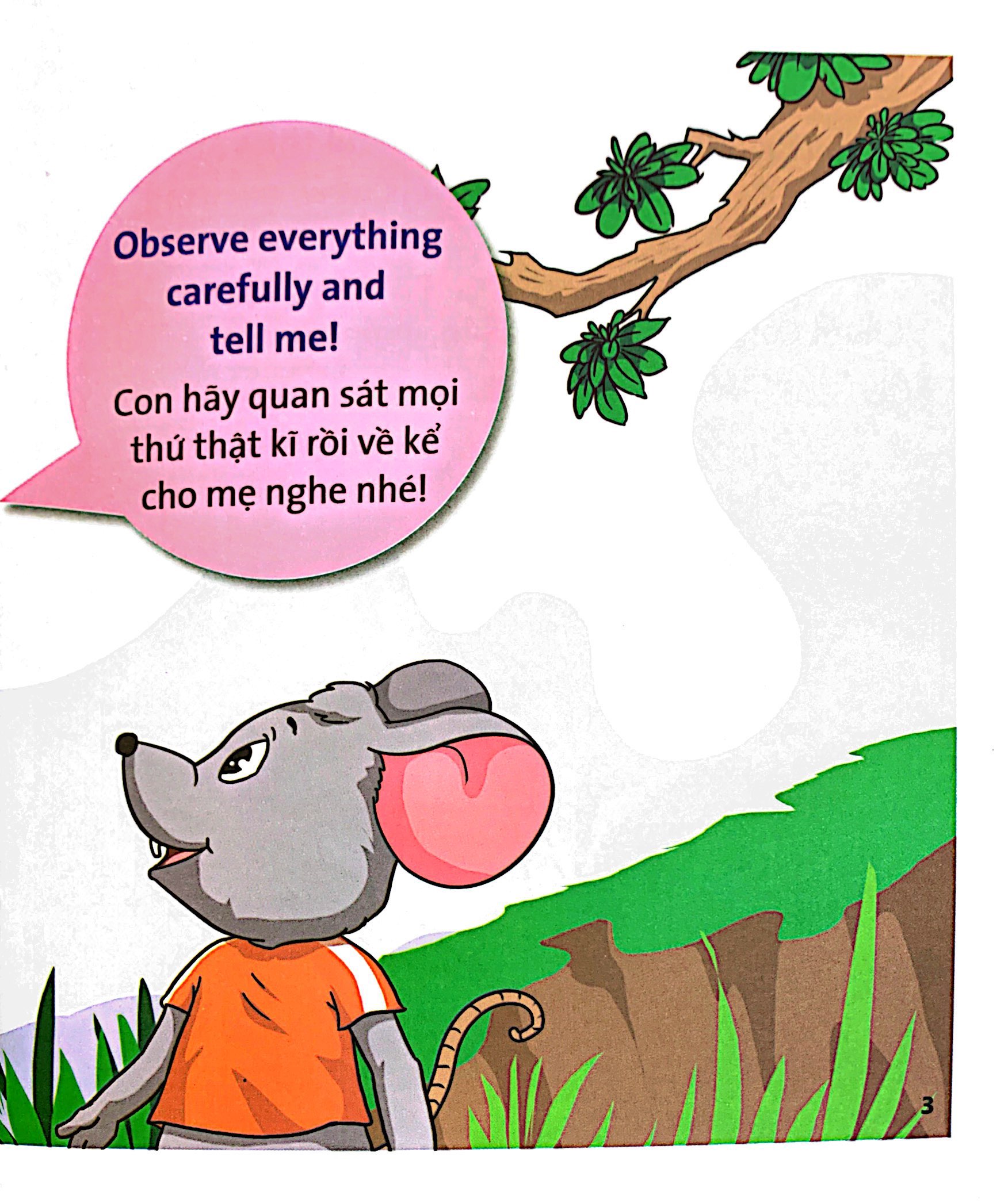 truyện tranh ngụ ngôn dành cho thiếu nhi song ngữ anh-việt - chuột, gà trống và mèo