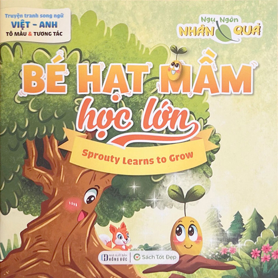 truyện tranh song ngữ anh-việt - tô màu tương tác - ngụ ngôn nhân quả - bé hạt mầm học lớn