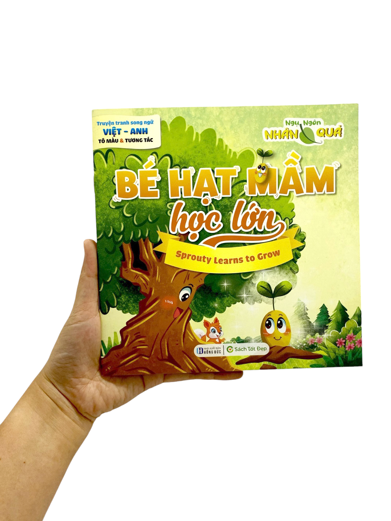 truyện tranh song ngữ anh-việt - tô màu tương tác - ngụ ngôn nhân quả - bé hạt mầm học lớn