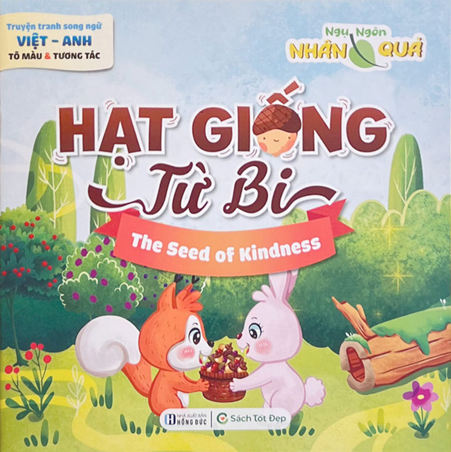 truyện tranh song ngữ anh-việt - tô màu tương tác - ngụ ngôn nhân quả - hạt giống từ bi