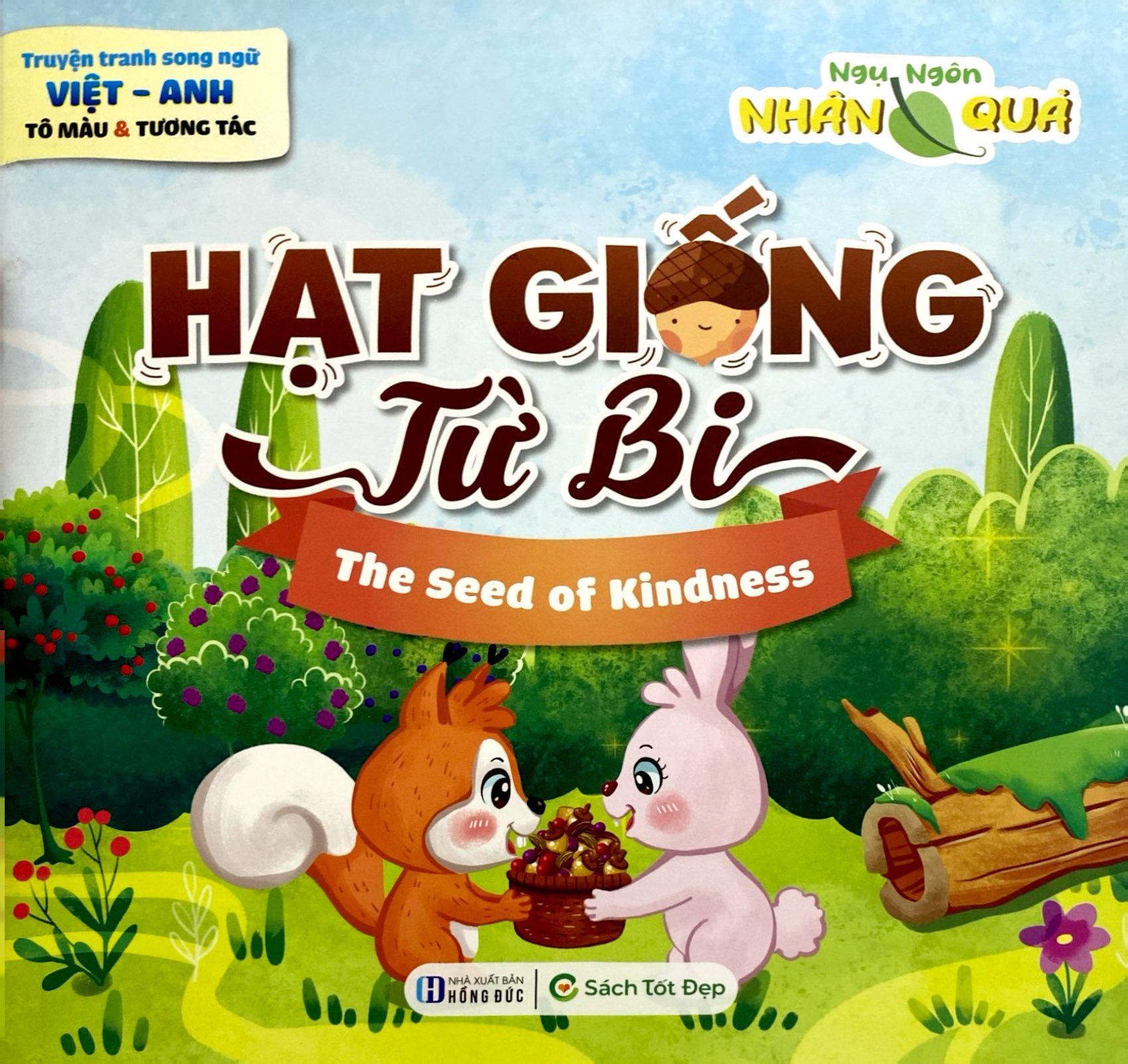 truyện tranh song ngữ anh-việt - tô màu tương tác - ngụ ngôn nhân quả - hạt giống từ bi