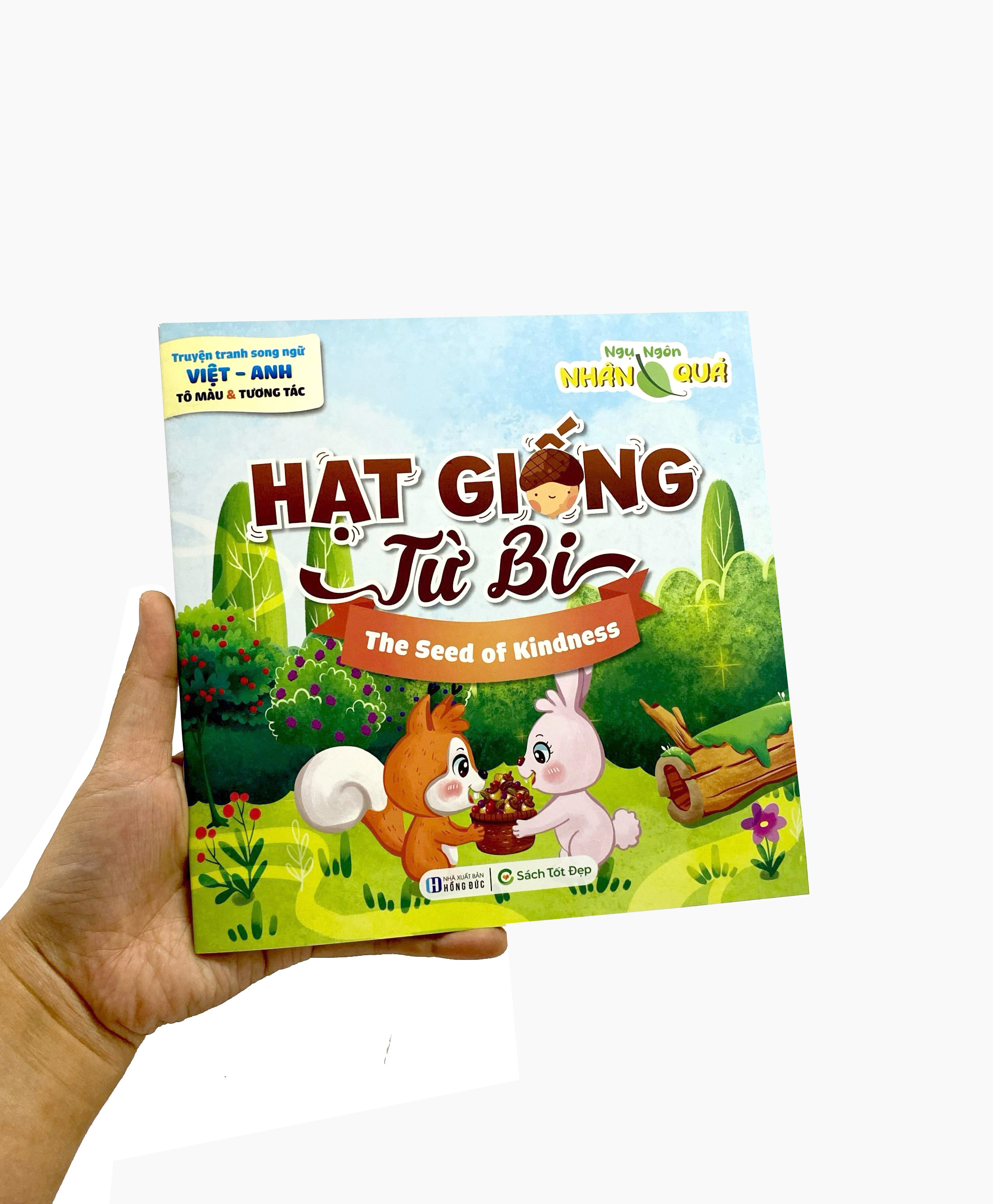 truyện tranh song ngữ anh-việt - tô màu tương tác - ngụ ngôn nhân quả - hạt giống từ bi