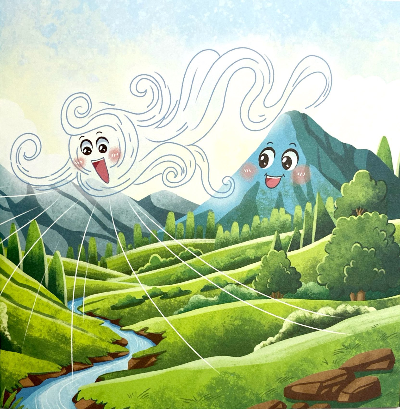 truyện tranh song ngữ anh-việt - tô màu tương tác - ngụ ngôn nhân quả - lời thì thầm của gió