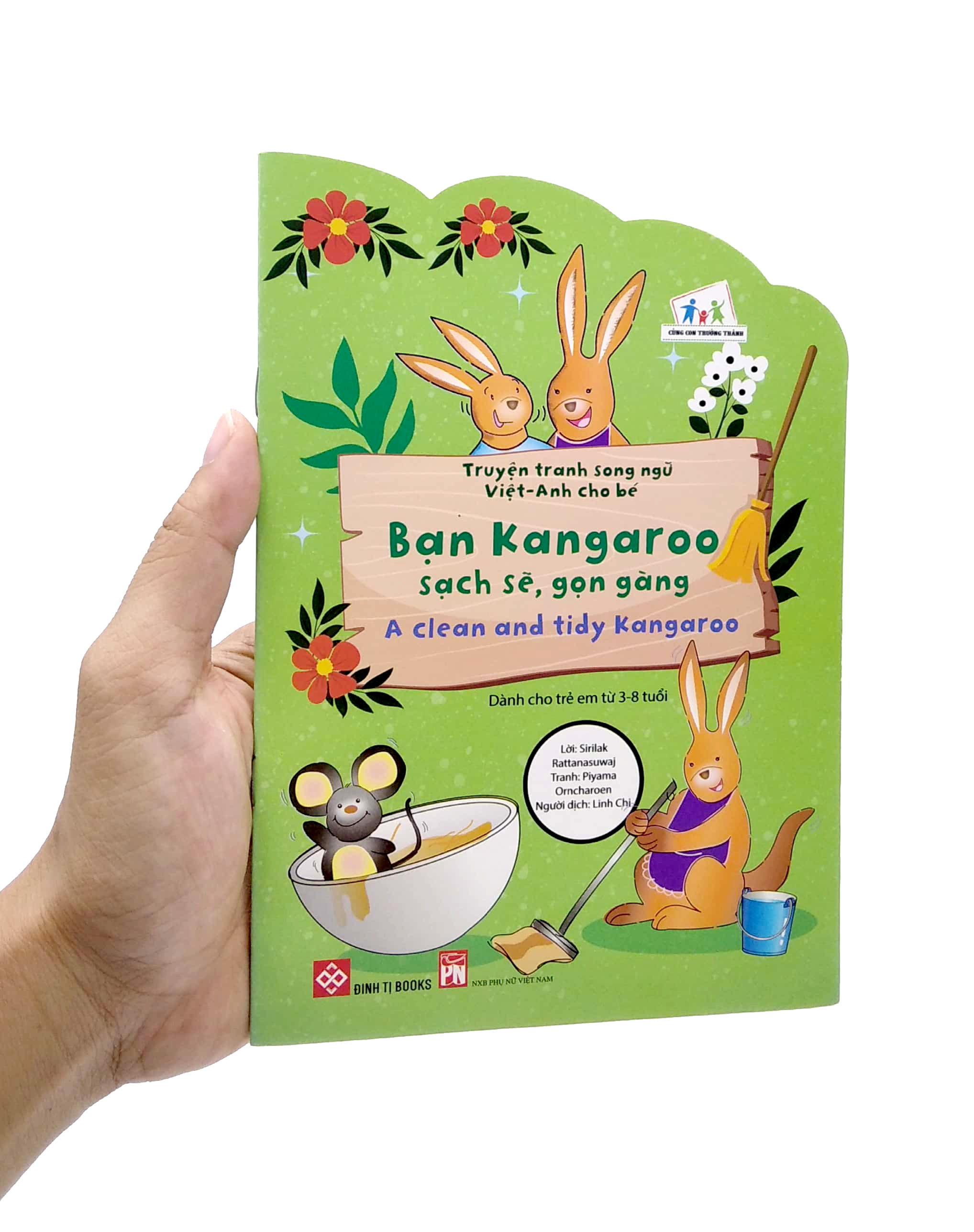 truyện tranh song ngữ việt - anh cho bé - a clean and tidy kangaroo - bạn kangaroo sạch sẽ, gọn gàng