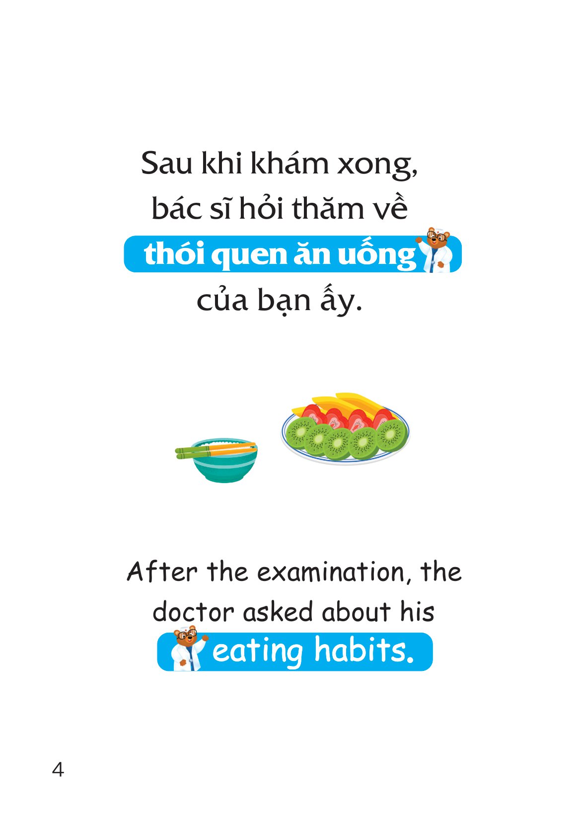 truyện tranh song ngữ việt-anh cho bé - ăn đúng cách, uống đúng mực - improving your eating habits
