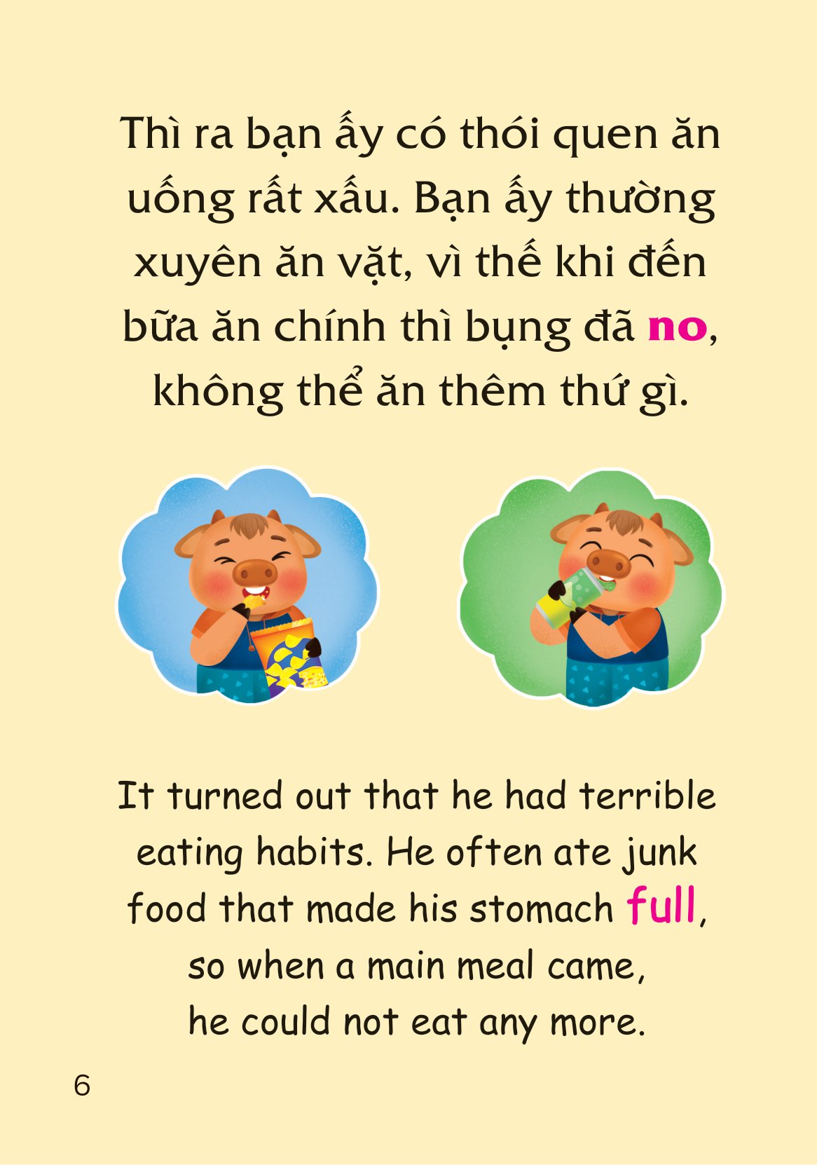 truyện tranh song ngữ việt-anh cho bé - ăn đúng cách, uống đúng mực - improving your eating habits