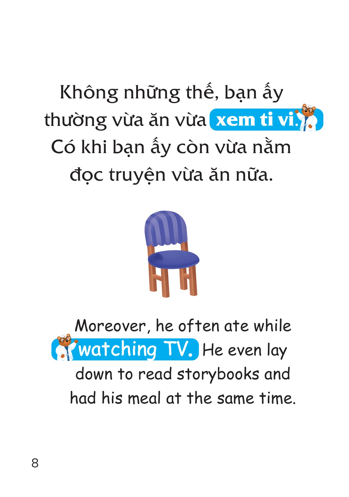 truyện tranh song ngữ việt-anh cho bé - ăn đúng cách, uống đúng mực - improving your eating habits