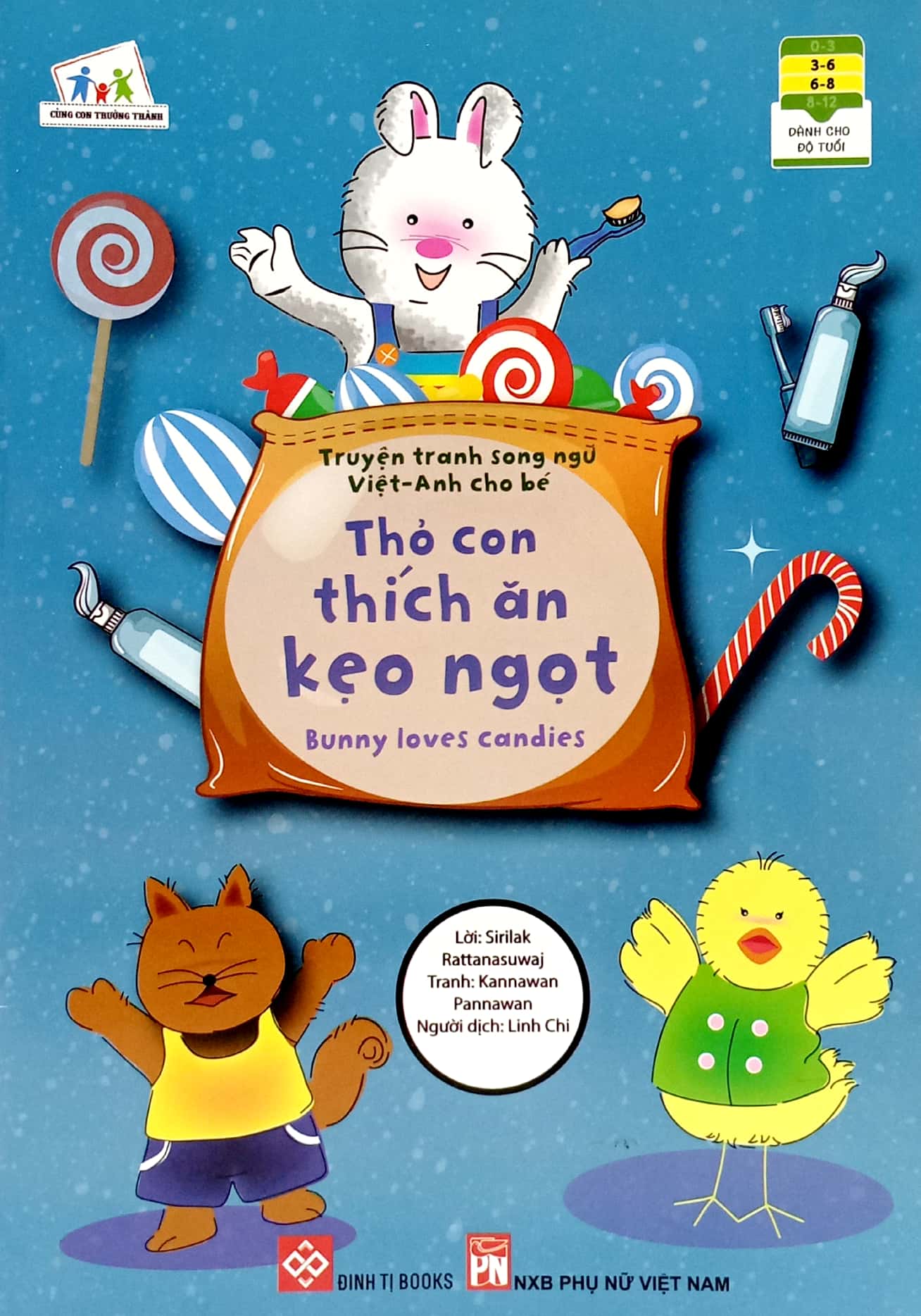 truyện tranh song ngữ việt - anh cho bé - bunny loves candies - thỏ con thích ăn kẹo ngọt